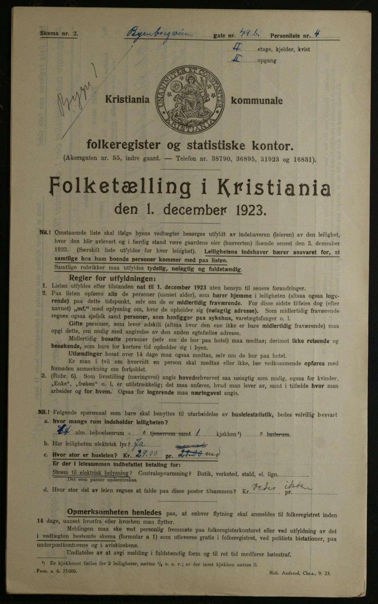 OBA, Kommunal folketelling 1.12.1923 for Kristiania, 1923, s. 94721