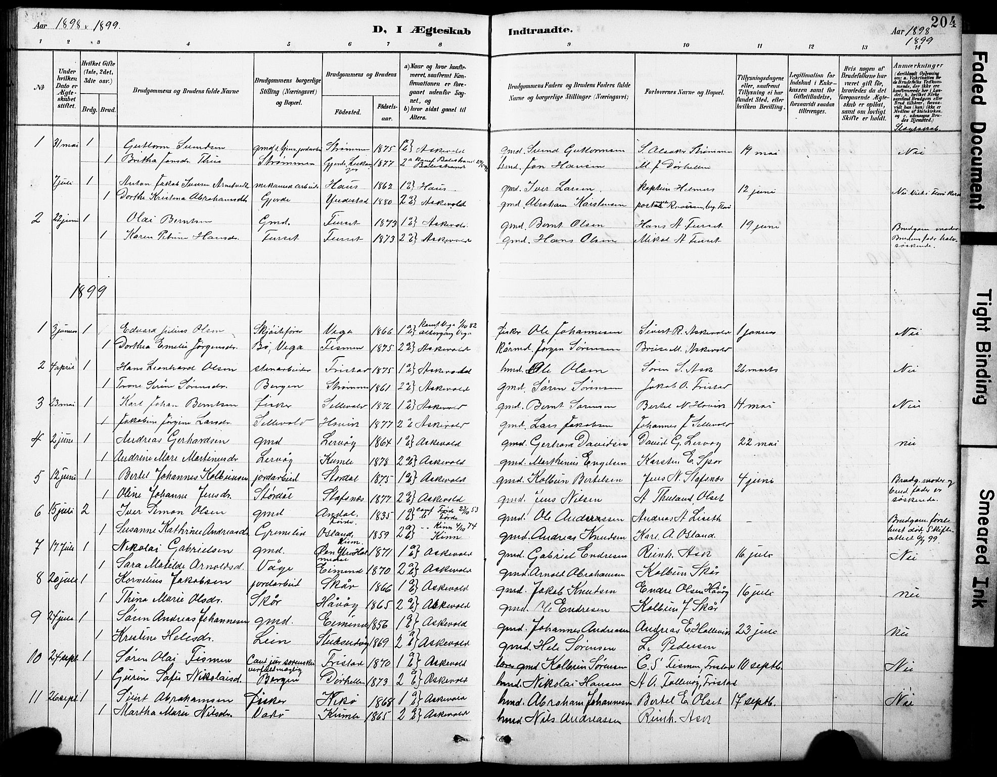 Askvoll sokneprestembete, AV/SAB-A-79501/H/Hab/Haba/L0003: Klokkerbok nr. A 3, 1886-1928, s. 204