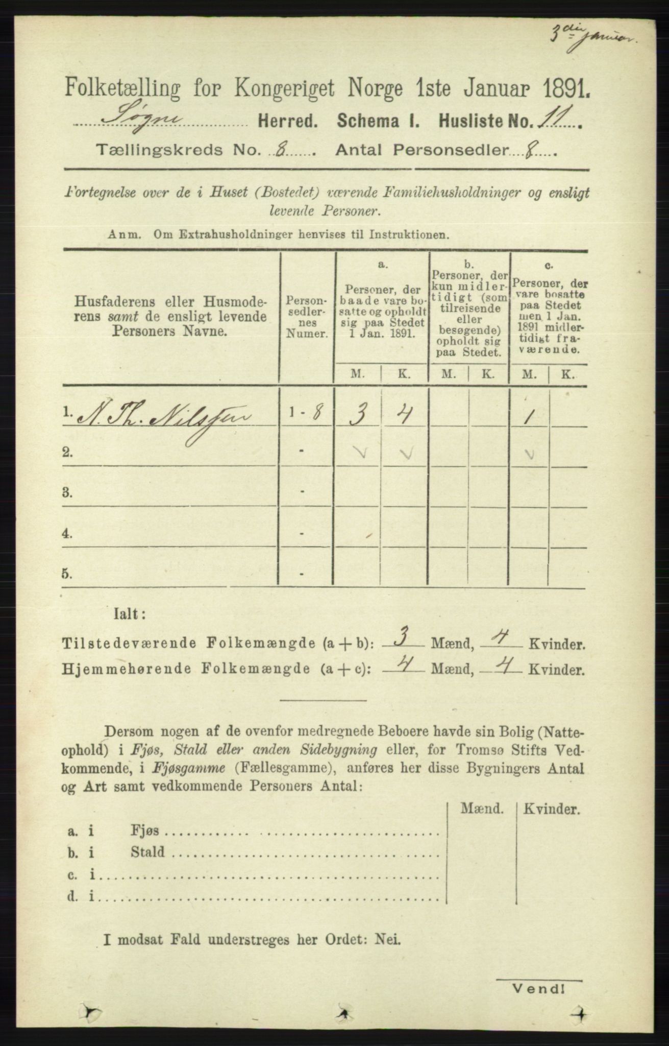 RA, Folketelling 1891 for 1018 Søgne herred, 1891, s. 2178