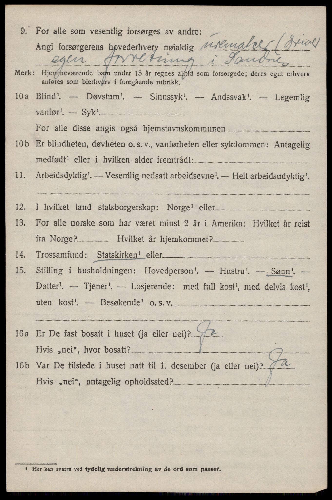 SAST, Folketelling 1920 for 1123 Høyland herred, 1920, s. 6067