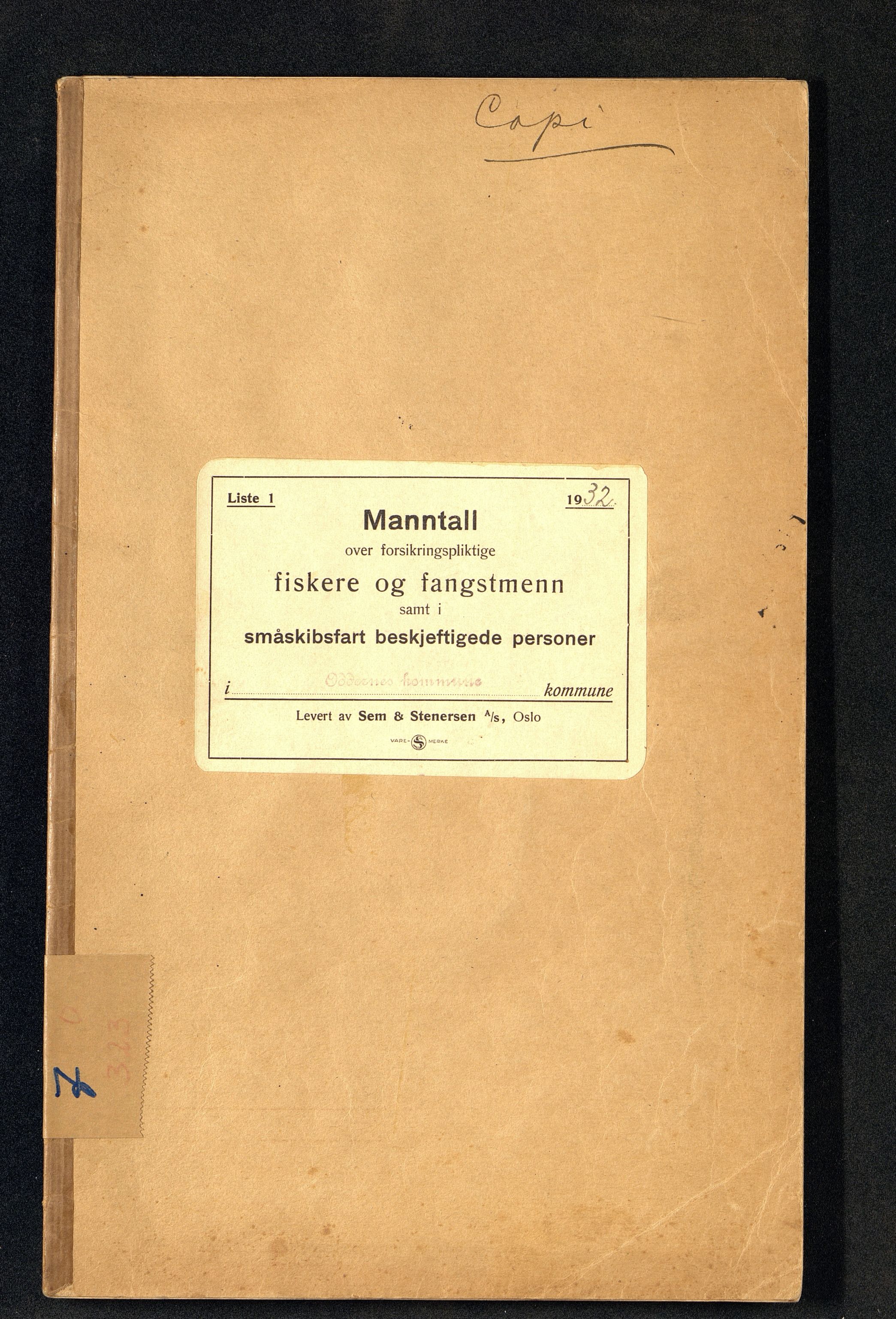 Oddernes kommune - Fiskermanntallnemnda, ARKSOR/1001OD622/F/L0001/0006: Manntall over forsikringspliktige fiskere og fangstmenn / Manntall over forsikringspliktige fiskere og fangstmenn, 1932