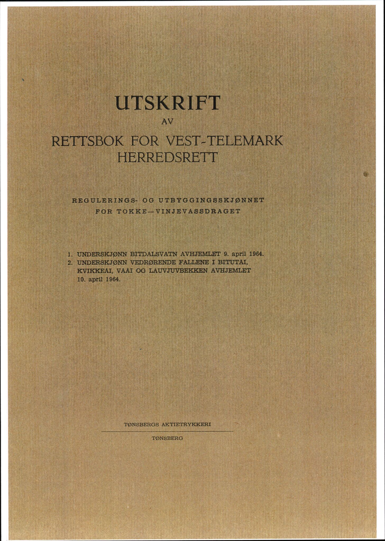 Vest-Telemark sorenskriveri, AV/SAKO-A-134/F/Fo/Fob/L0002: Skjønn/rettsbøker for kraftutbygging/veg, 1963-1968, s. 49