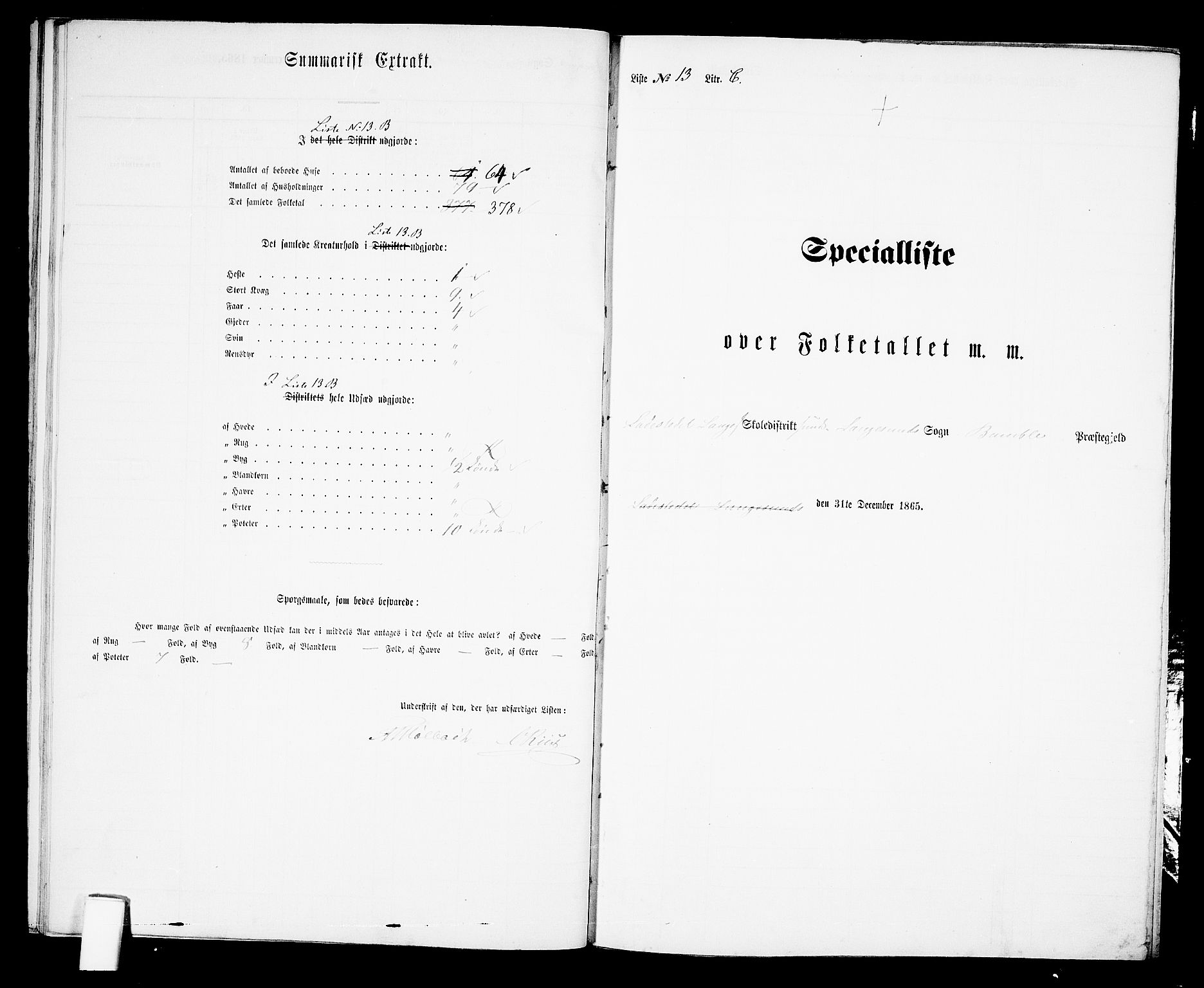 RA, Folketelling 1865 for 0814P Bamble prestegjeld, 1865, s. 215