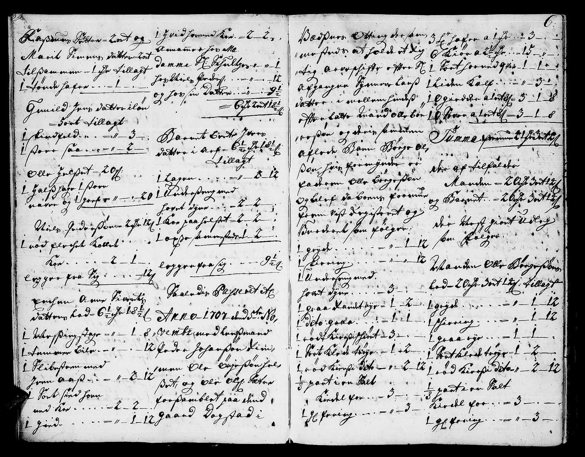Romsdal sorenskriveri, AV/SAT-A-4149/1/3/3A/L0005: Skifteprotokoll, 1707-1711, s. 5b-6a