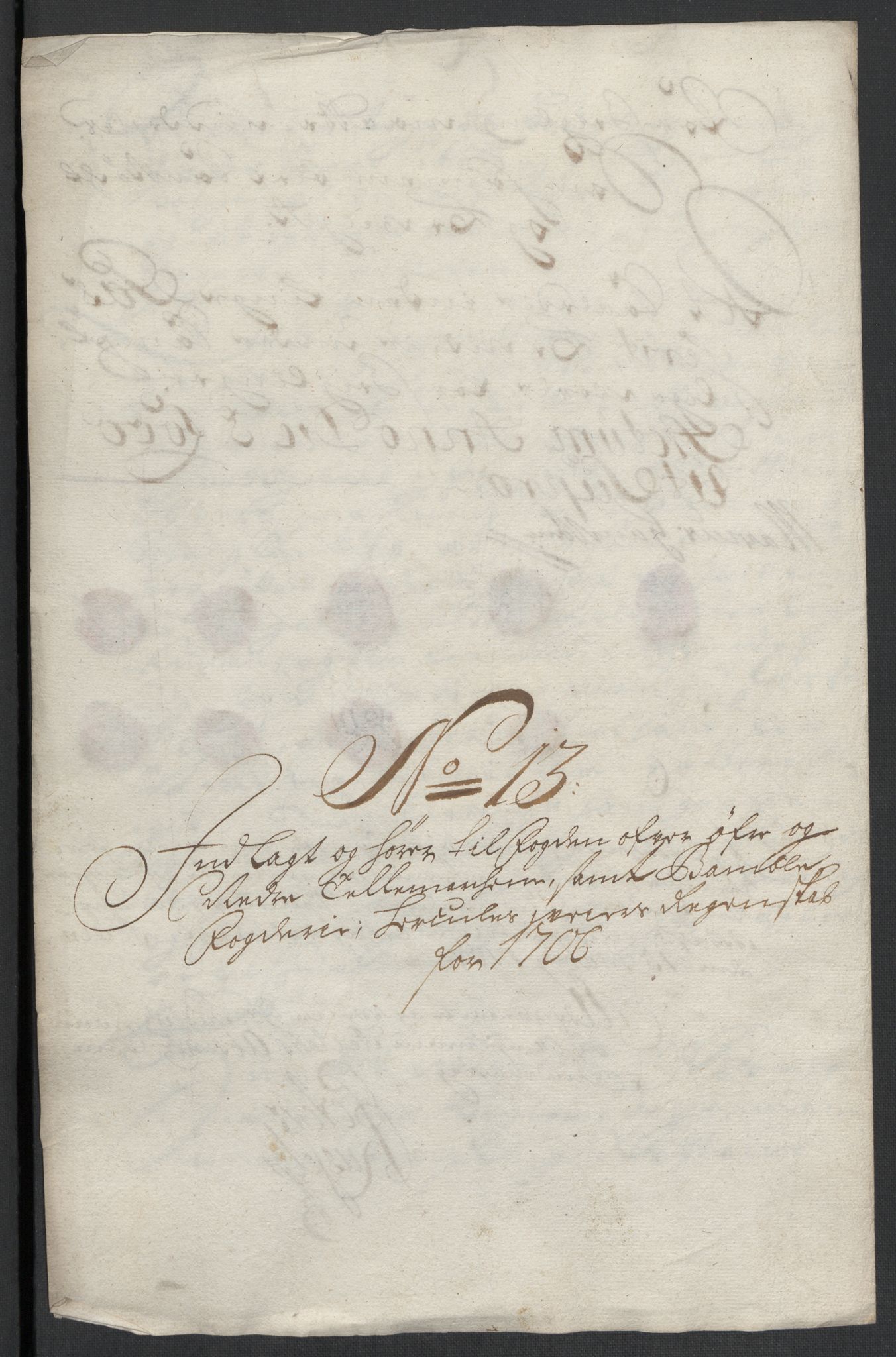 Rentekammeret inntil 1814, Reviderte regnskaper, Fogderegnskap, AV/RA-EA-4092/R36/L2116: Fogderegnskap Øvre og Nedre Telemark og Bamble, 1706-1707, s. 139