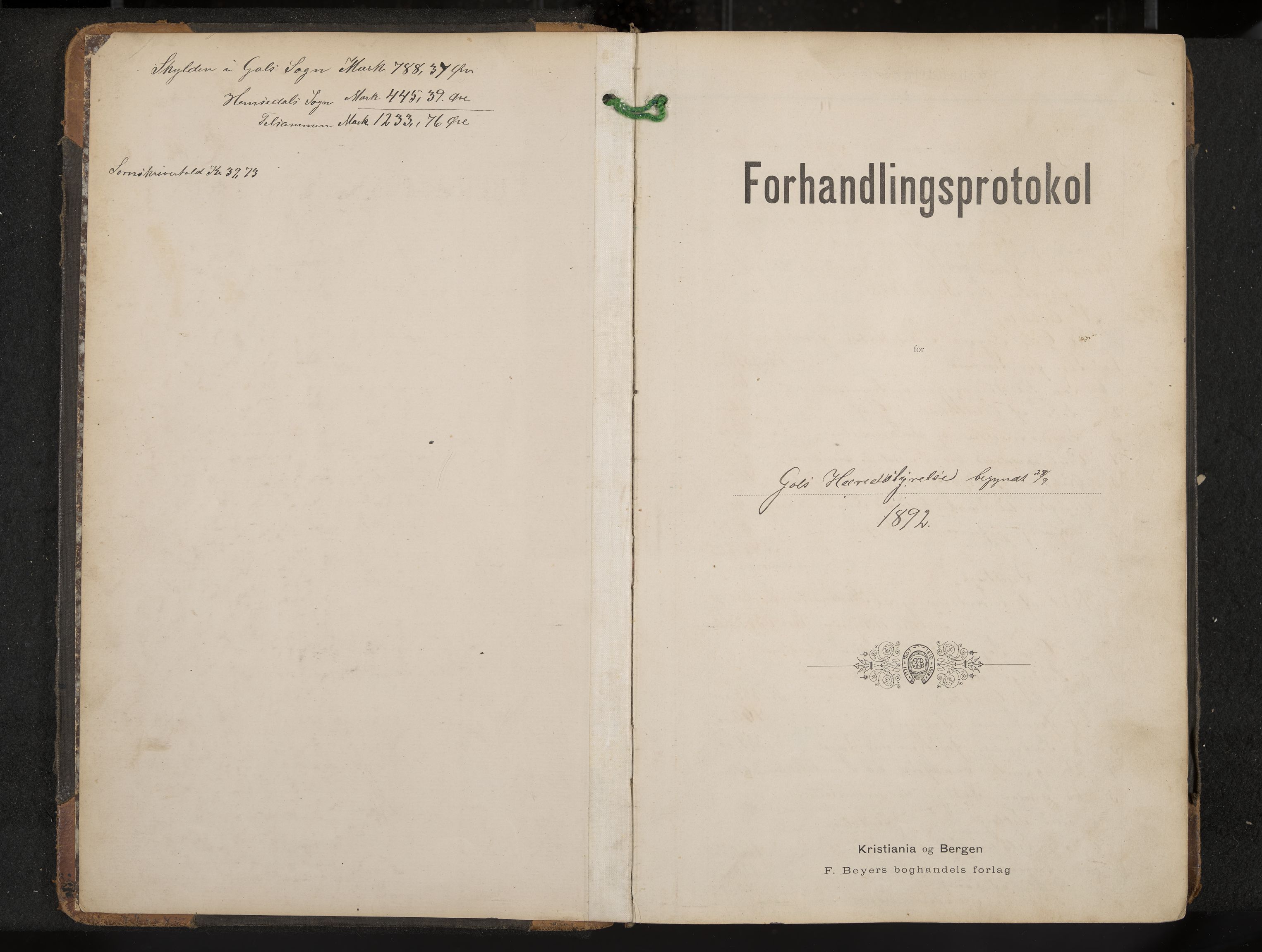 Gol formannskap og sentraladministrasjon, IKAK/0617021-1/A/Aa/L0003: Møtebok, 1892-1905