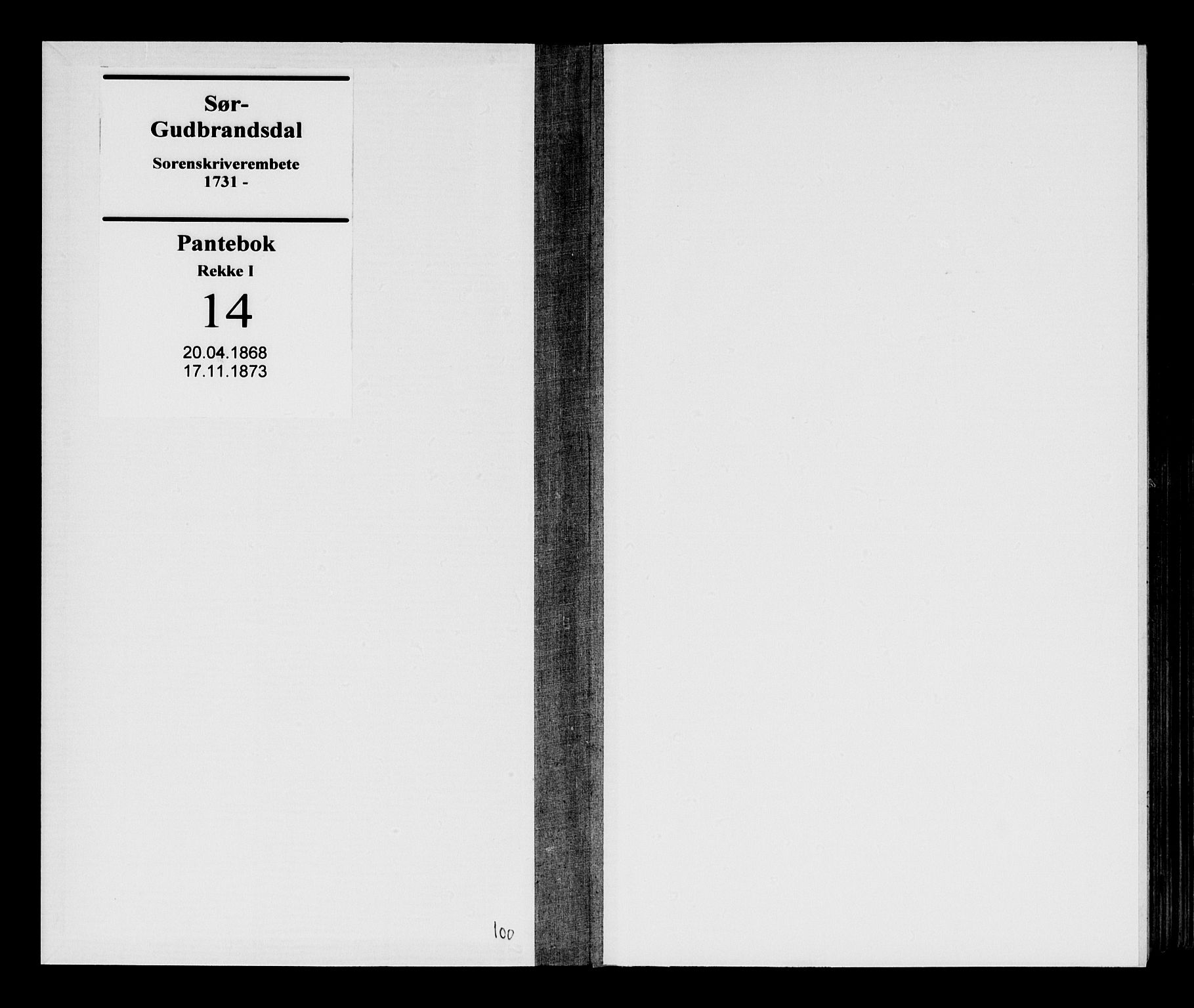Sør-Gudbrandsdal tingrett, SAH/TING-004/H/Hb/Hba/L0014: Pantebok nr. I 14, 1868-1873