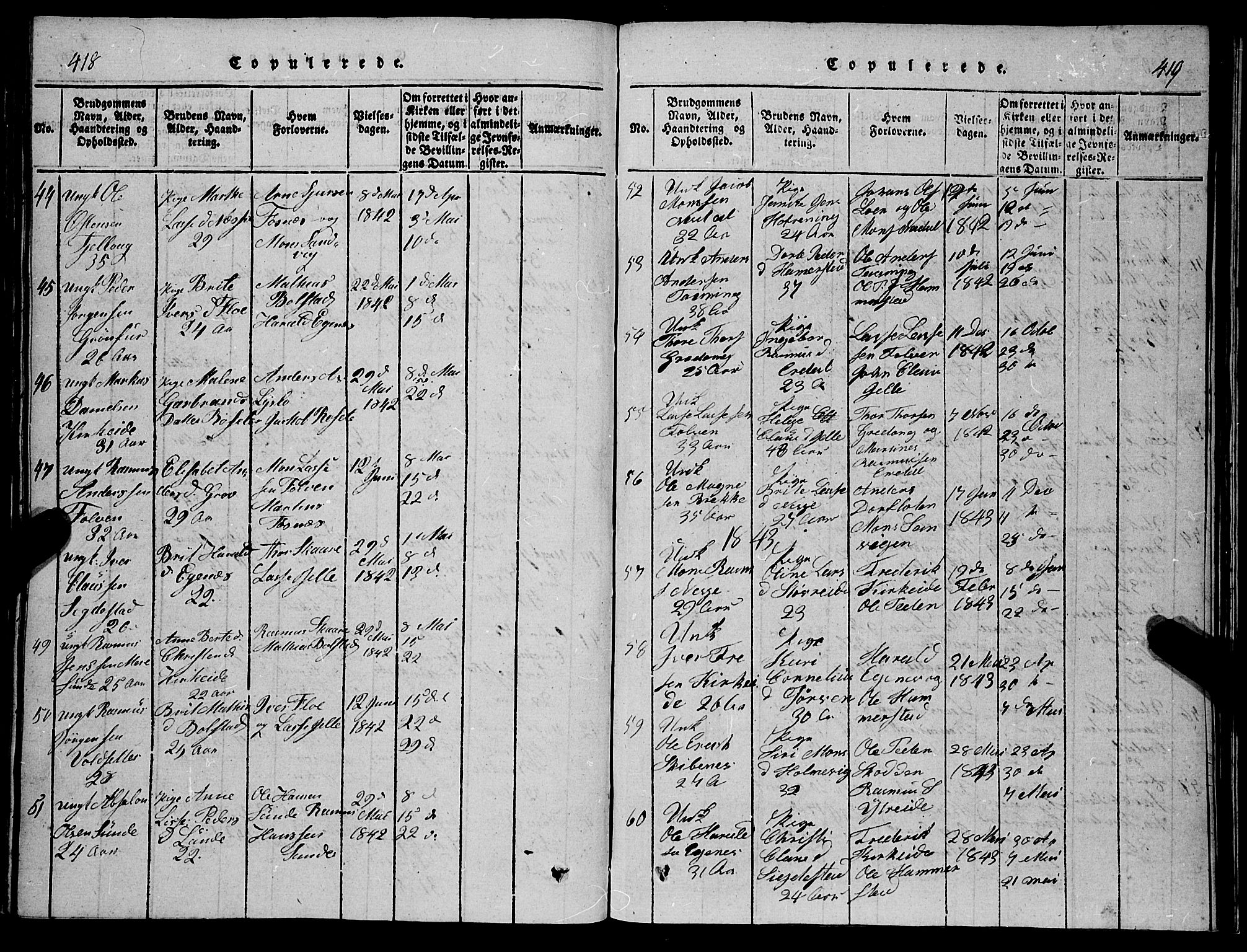 Stryn Sokneprestembete, SAB/A-82501: Klokkerbok nr. C 1, 1801-1845, s. 418-419