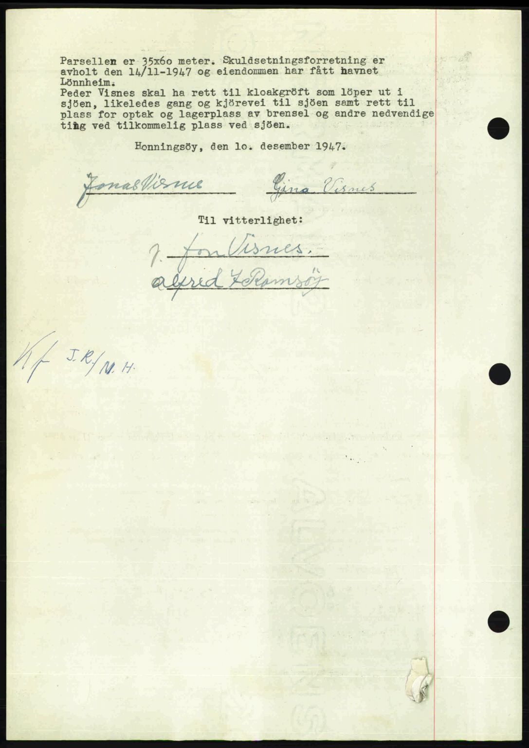 Nordmøre sorenskriveri, AV/SAT-A-4132/1/2/2Ca: Pantebok nr. A107, 1947-1948, Dagboknr: 3021/1947