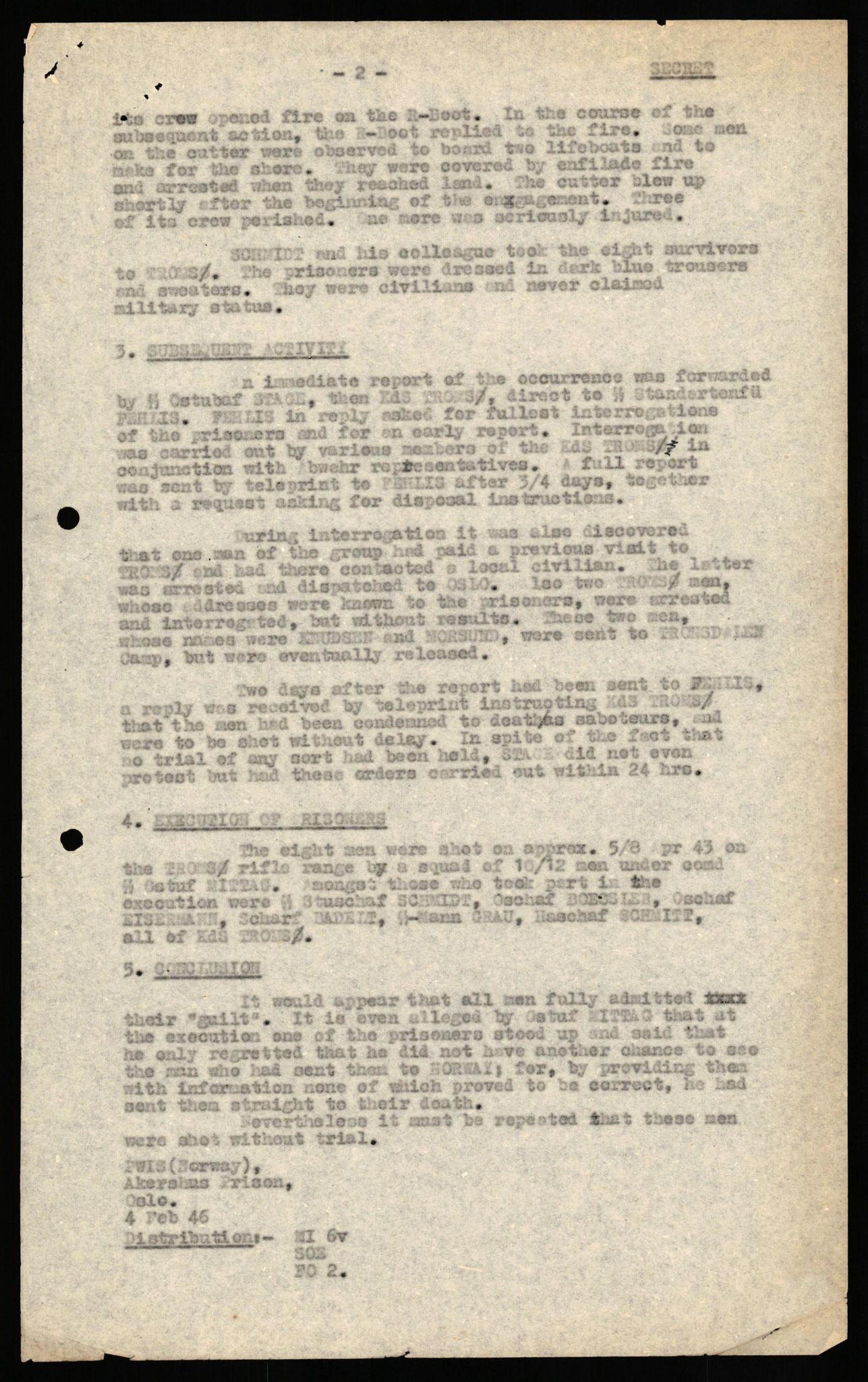 Forsvaret, Forsvarets overkommando II, RA/RAFA-3915/D/Db/L0029: CI Questionaires. Tyske okkupasjonsstyrker i Norge. Tyskere., 1945-1946, s. 410