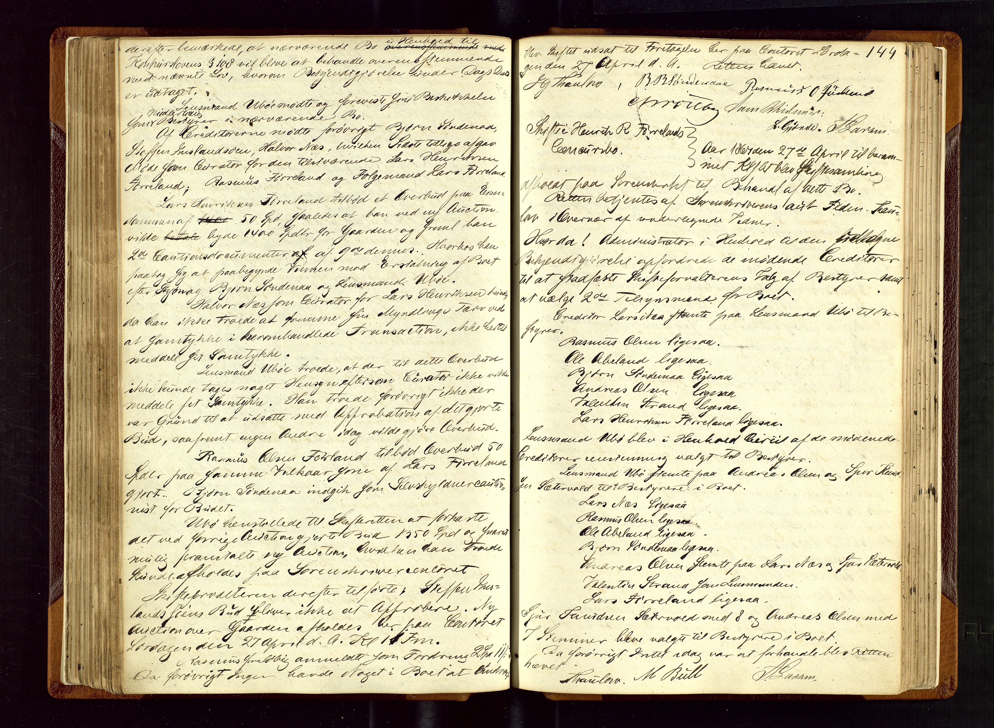 Ryfylke tingrett, AV/SAST-A-100055/001/IV/IVF/L0002: Skifteforhandlingsprotokoll A 2, 1861-1874, s. 144
