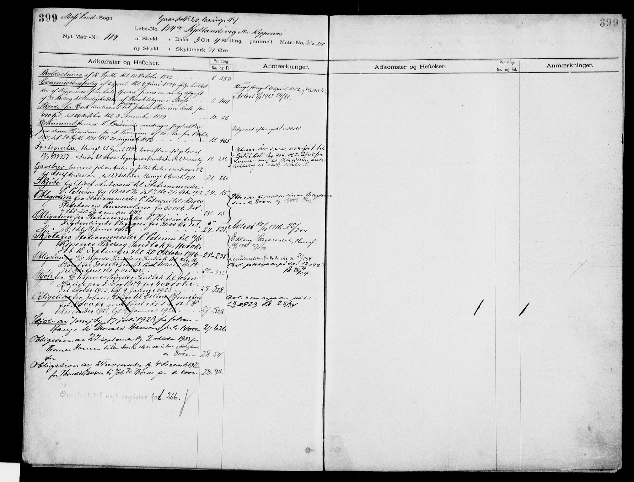 Moss sorenskriveri, SAO/A-10168: Panteregister nr. IV 3b, 1769-1926, s. 399