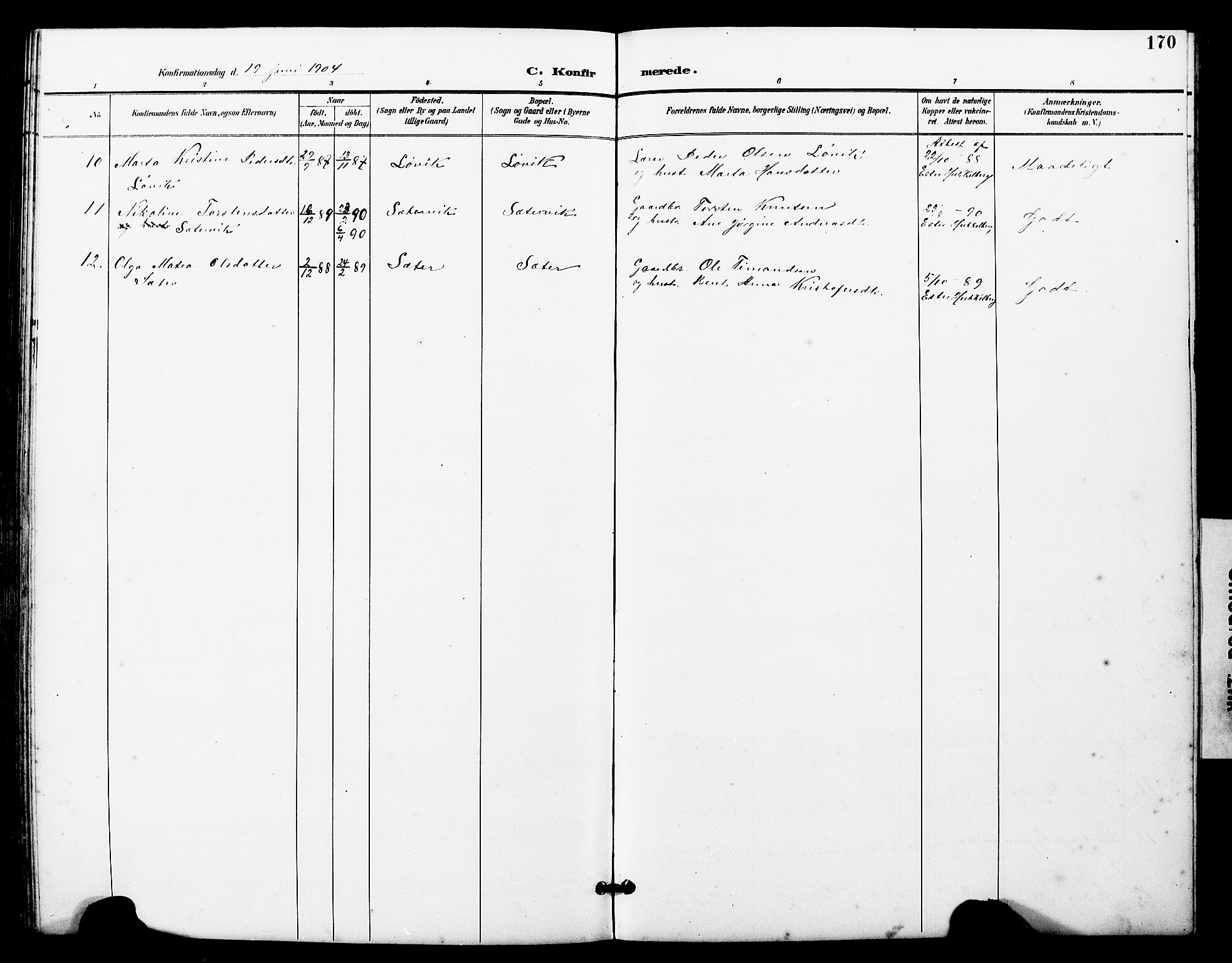 Ministerialprotokoller, klokkerbøker og fødselsregistre - Møre og Romsdal, SAT/A-1454/560/L0725: Klokkerbok nr. 560C02, 1895-1930, s. 170