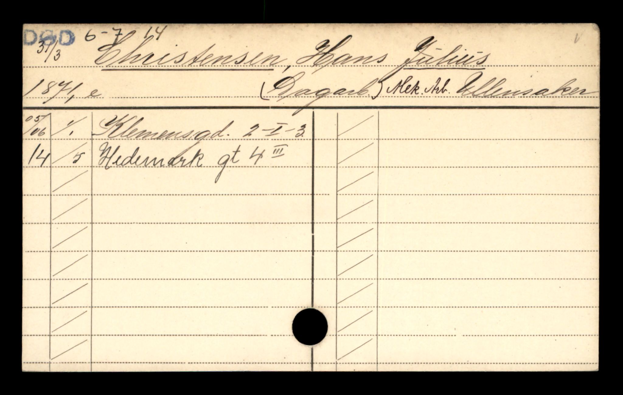 Oslo folkeregister, Registerkort, AV/SAO-A-11715/D/Da/L0051: Menn: Kristensen Jonas - Kristiansen Julius, 1906-1919