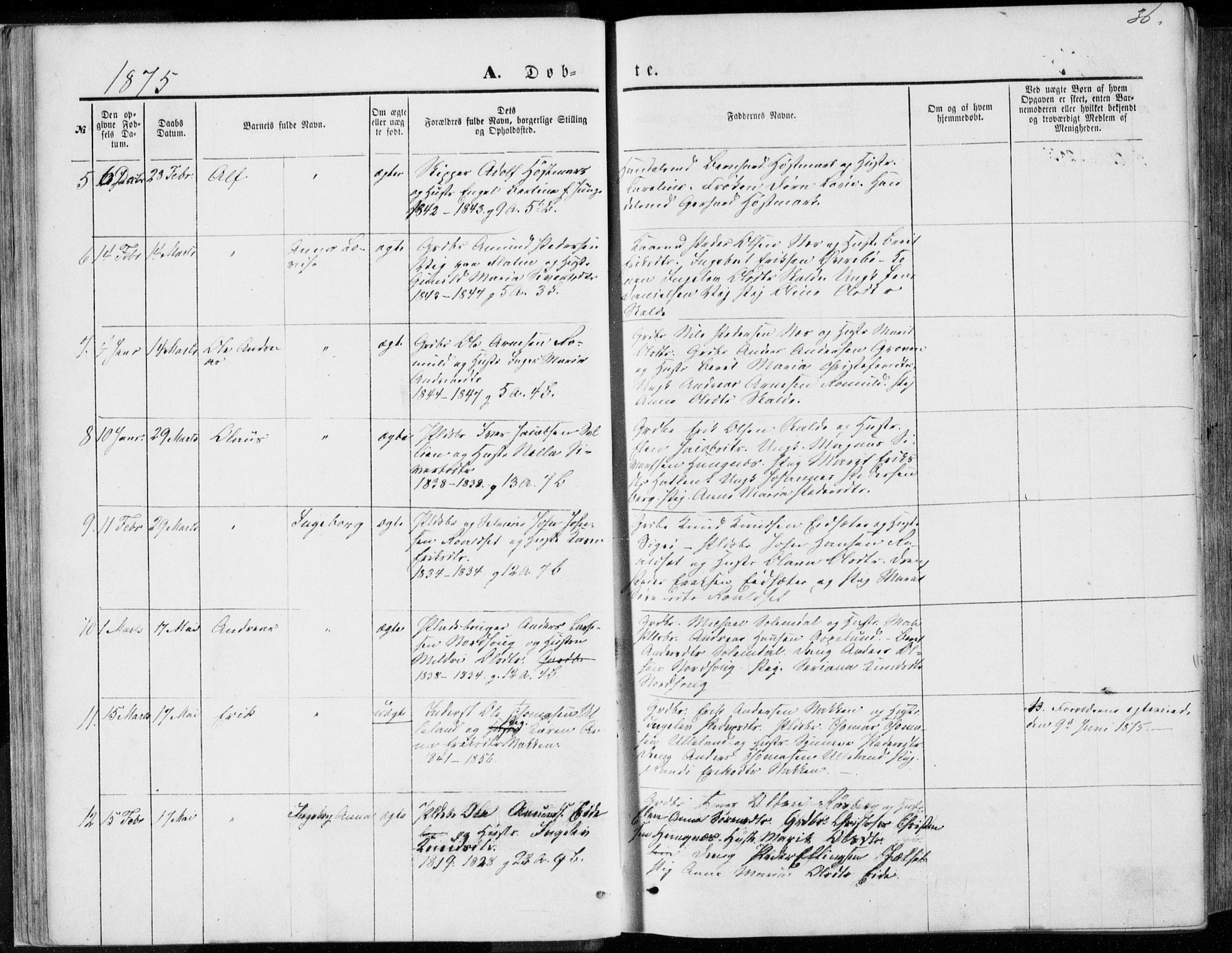 Ministerialprotokoller, klokkerbøker og fødselsregistre - Møre og Romsdal, SAT/A-1454/557/L0681: Ministerialbok nr. 557A03, 1869-1886, s. 36