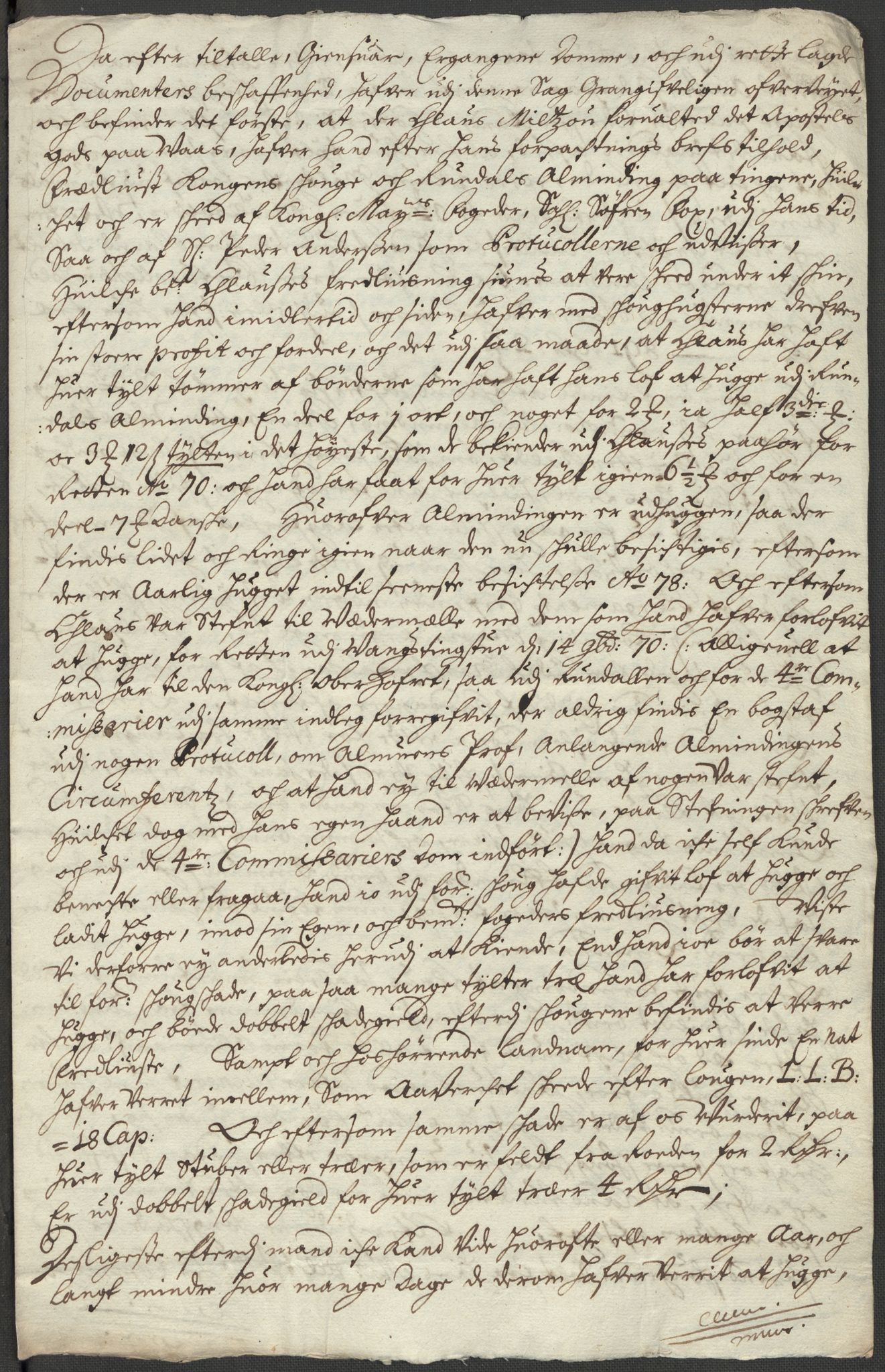 Rentekammeret inntil 1814, Realistisk ordnet avdeling, RA/EA-4070/Fb/L0015: Dokumenter om Raundalen allmenning i Voss. Claus Miltzows sak, 1684, s. 137