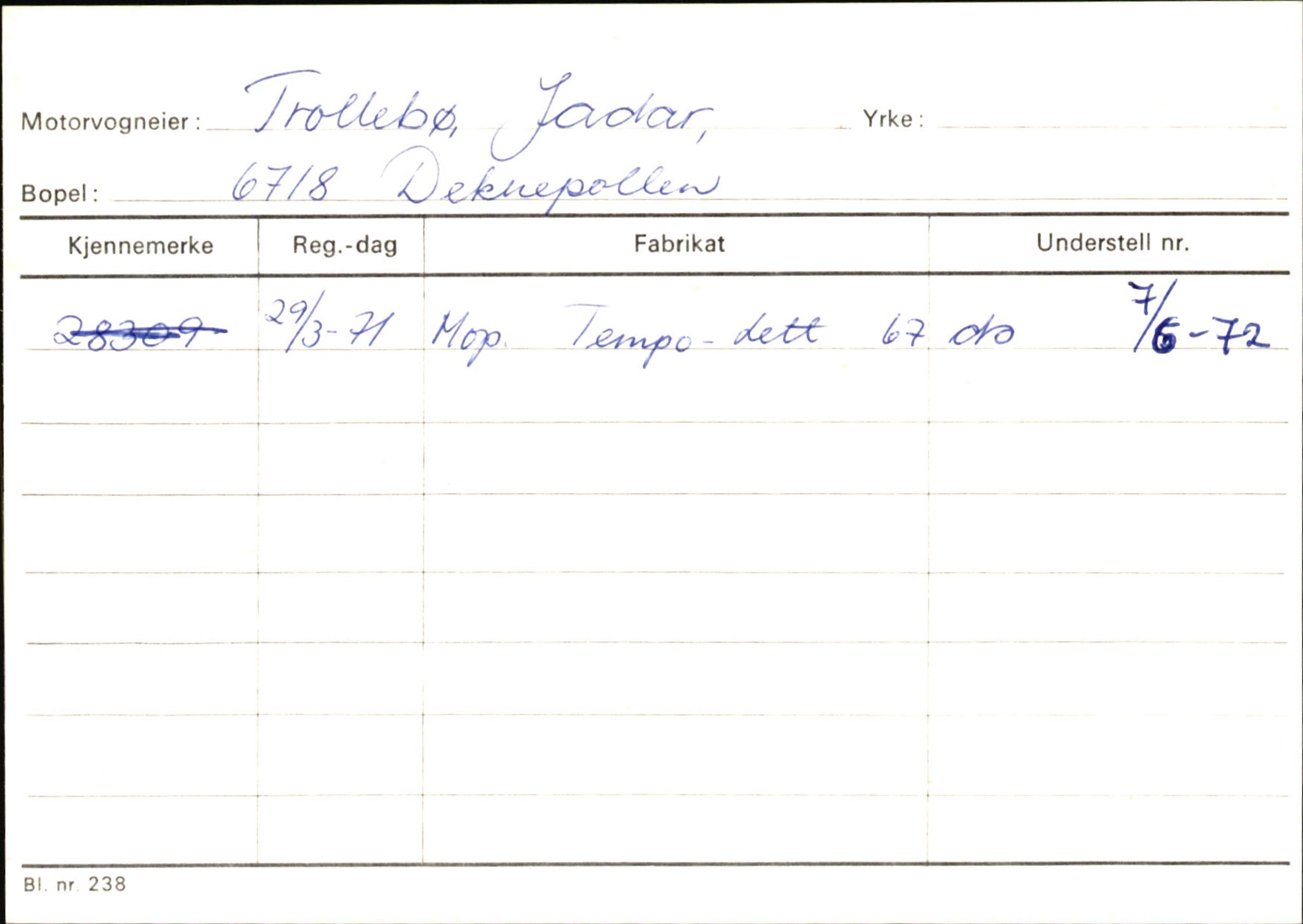 Statens vegvesen, Sogn og Fjordane vegkontor, SAB/A-5301/4/F/L0145: Registerkort Vågsøy S-Å. Årdal I-P, 1945-1975, s. 526