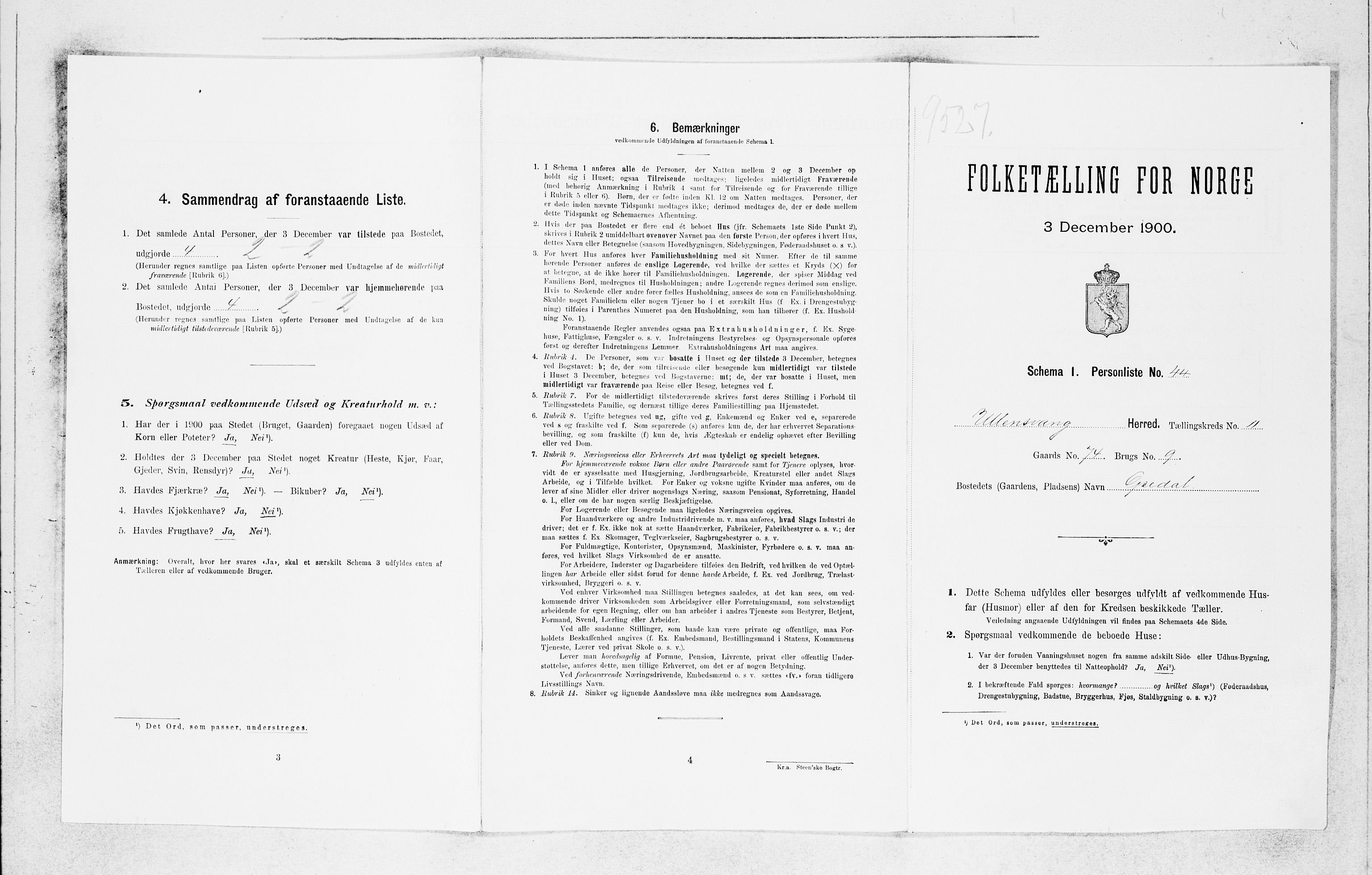 SAB, Folketelling 1900 for 1230 Ullensvang herred, 1900, s. 1754