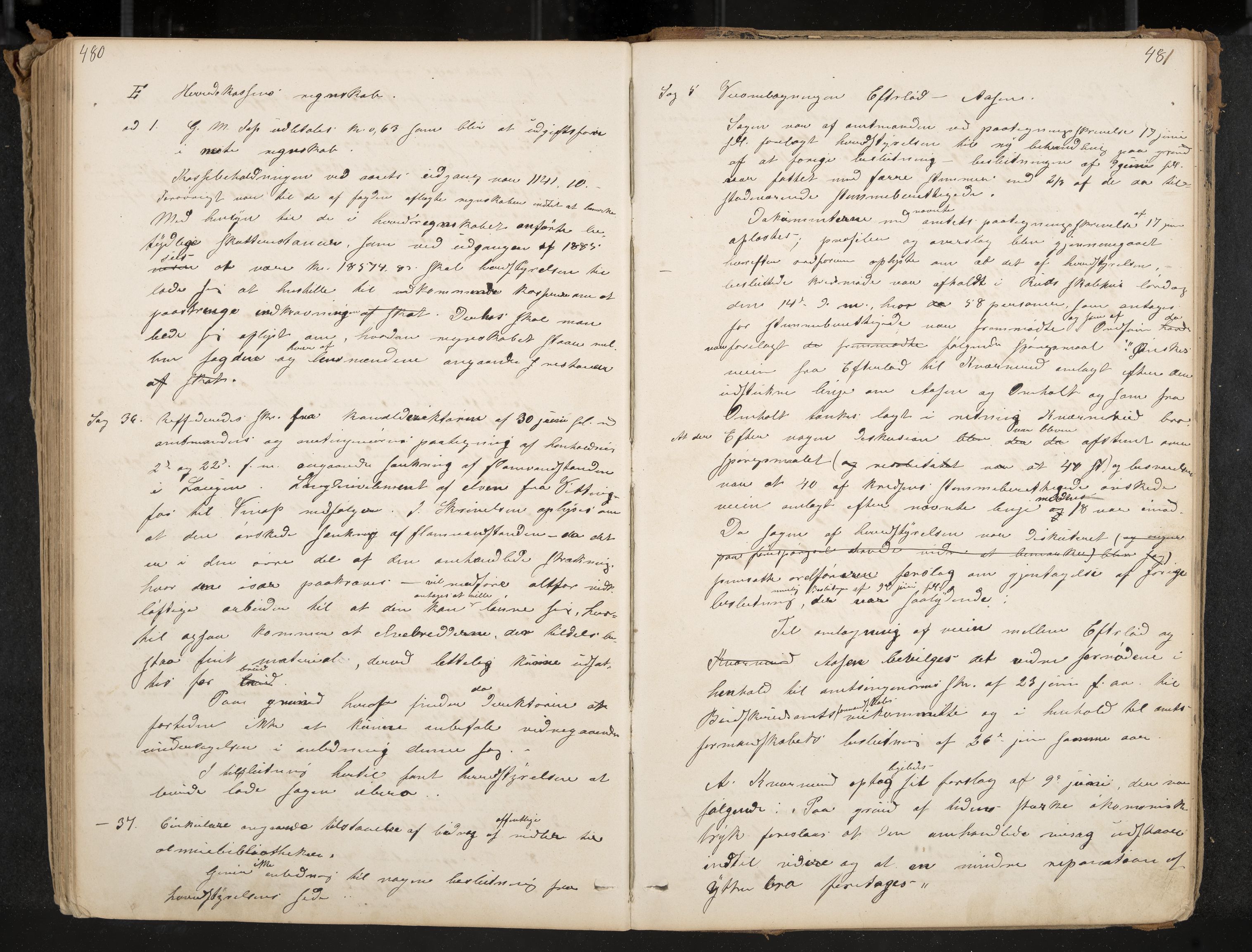 Sandsvær formannskap, IKAK/0629021-1/A/L0003: Møtebok med register, 1869-1888