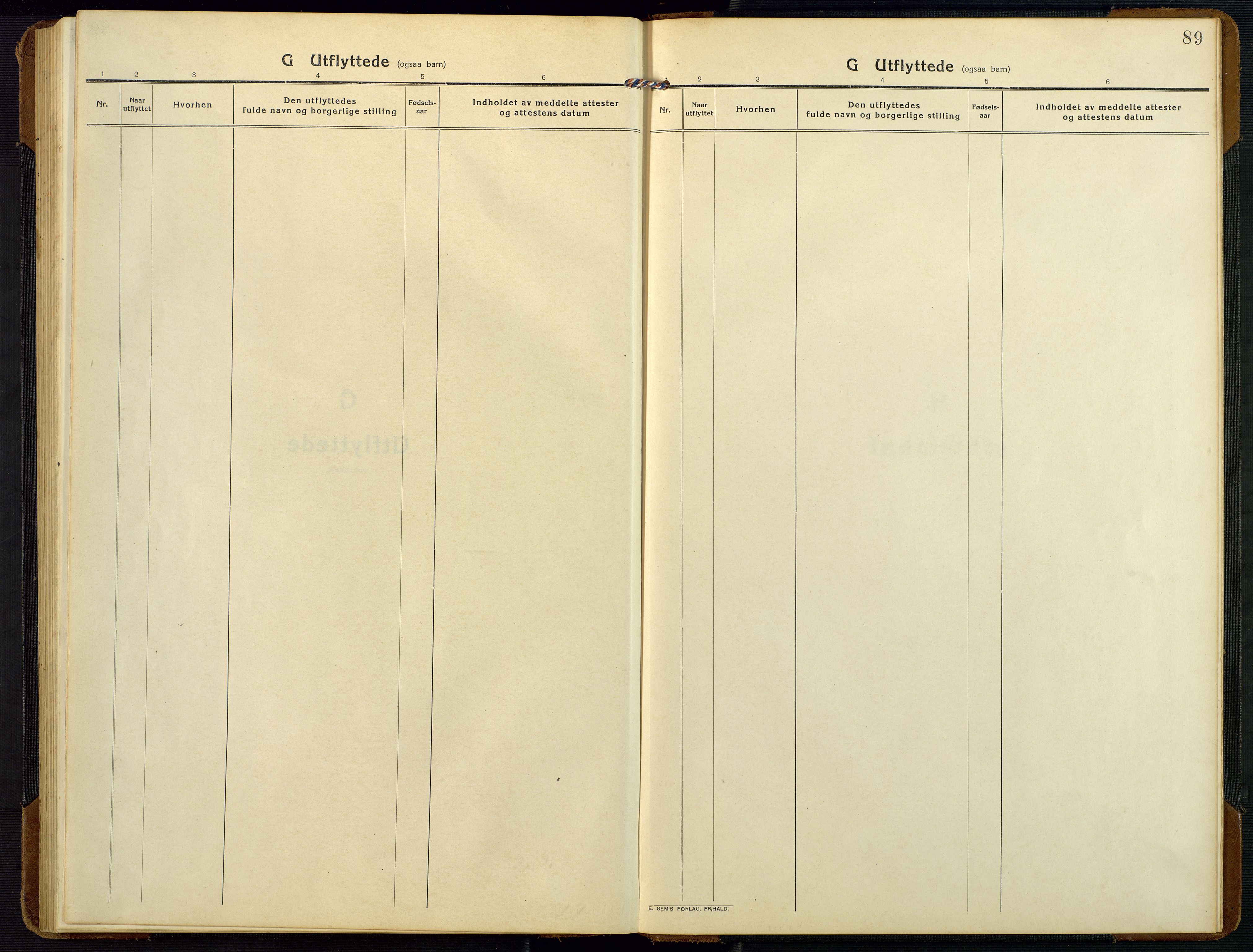 Bygland sokneprestkontor, SAK/1111-0006/F/Fb/Fbc/L0003: Klokkerbok nr. B 3, 1916-1975, s. 89