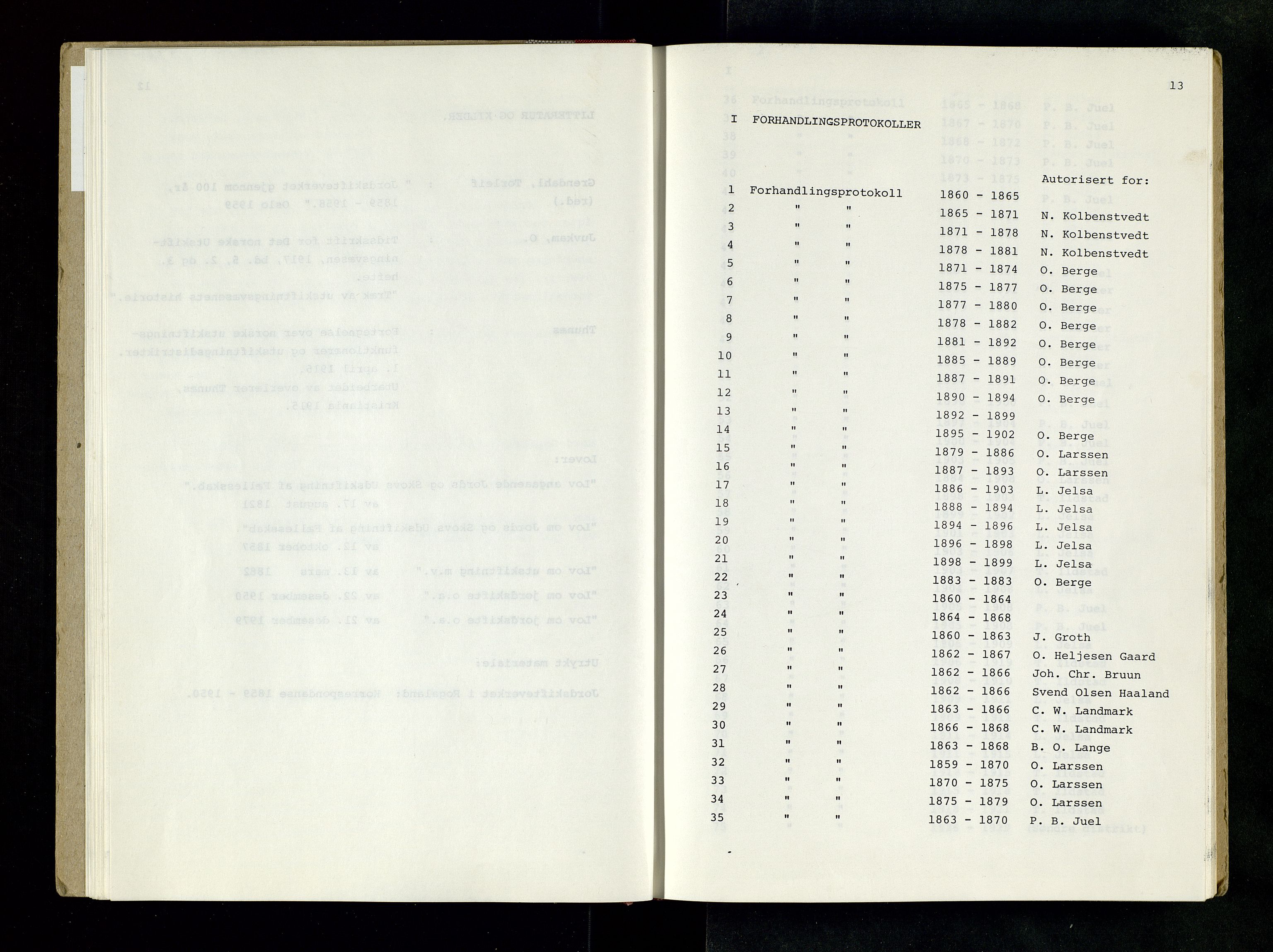 Rogaland jordskifterett, AV/SAST-A-102426/Oaa/L0001: Katalog og register, 1859-1974, s. 13