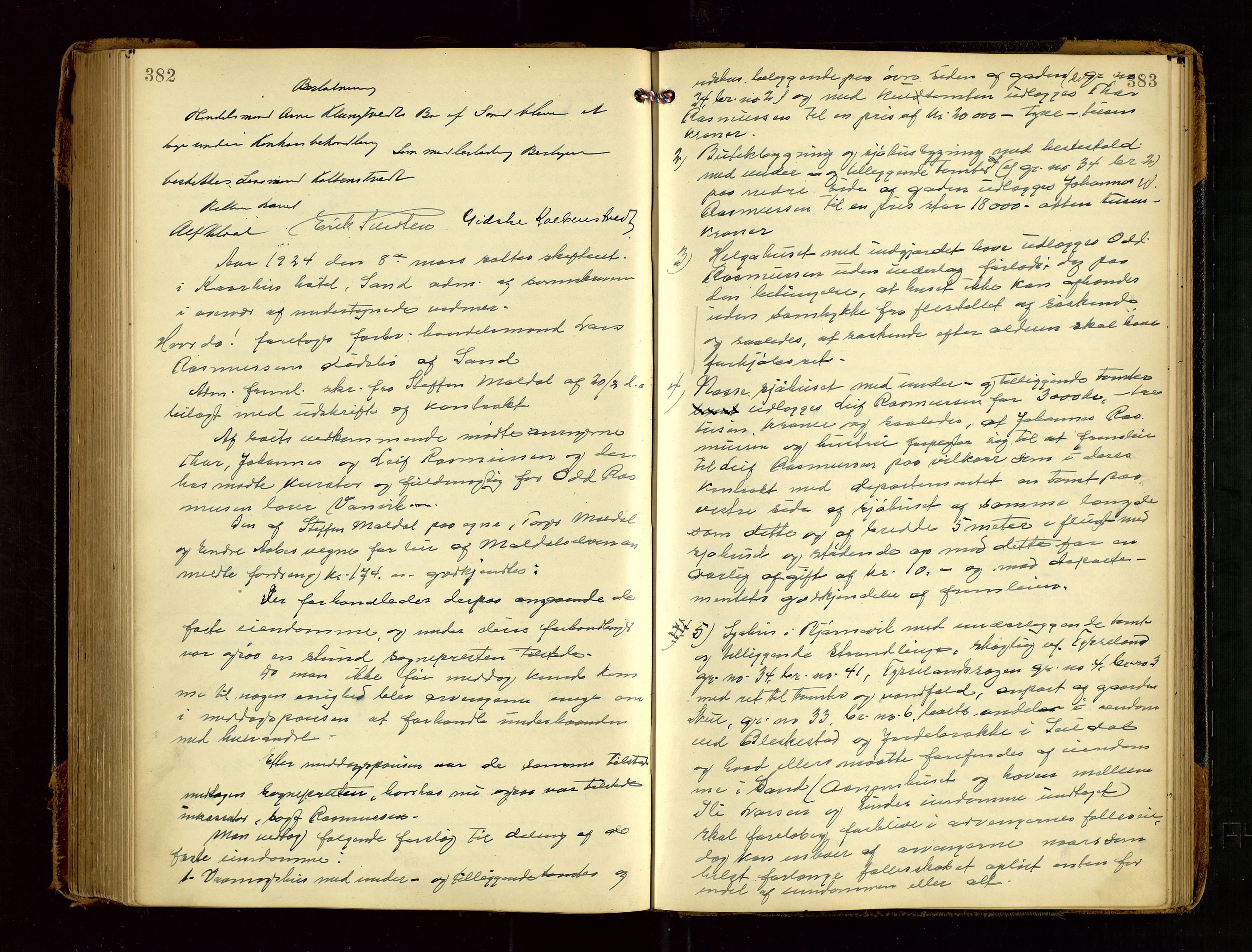 Ryfylke tingrett, AV/SAST-A-100055/001/IV/IVF/L0015: Skifteforhandlingsprotokoll, 1910-1928, s. 382-383