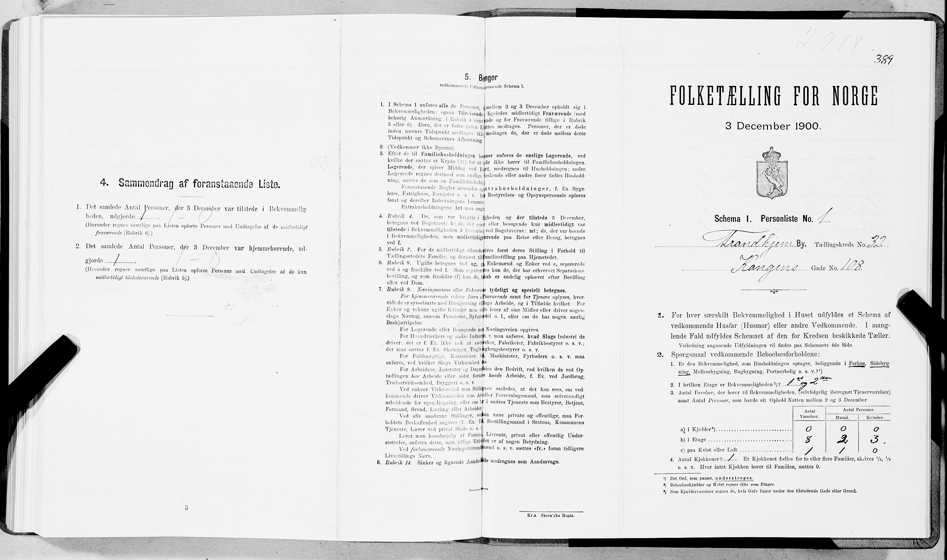 SAT, Folketelling 1900 for 1601 Trondheim kjøpstad, 1900, s. 5288