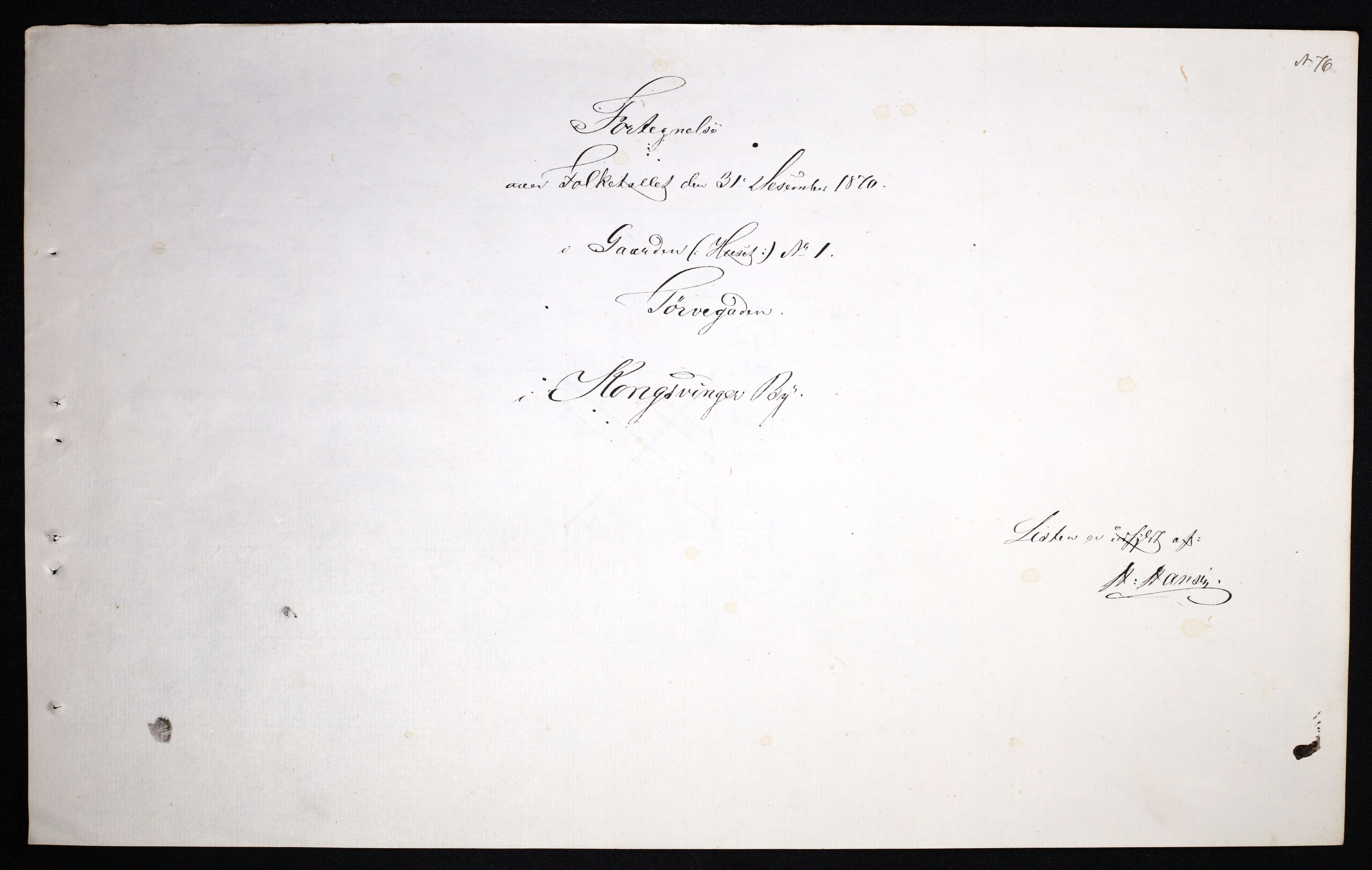RA, Folketelling 1870 for 0402 Kongsvinger kjøpstad, 1870, s. 76