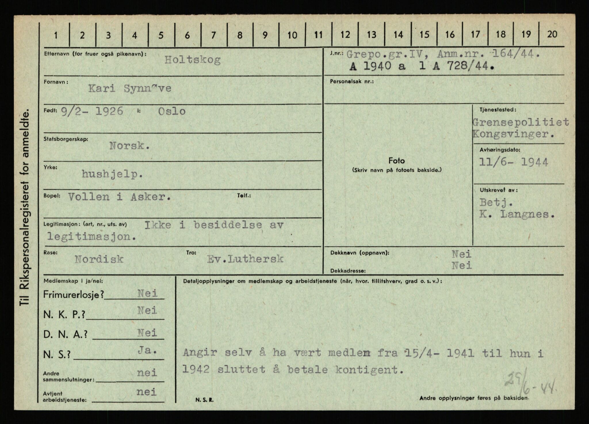 Statspolitiet - Hovedkontoret / Osloavdelingen, AV/RA-S-1329/C/Ca/L0007: Hol - Joelsen, 1943-1945, s. 776