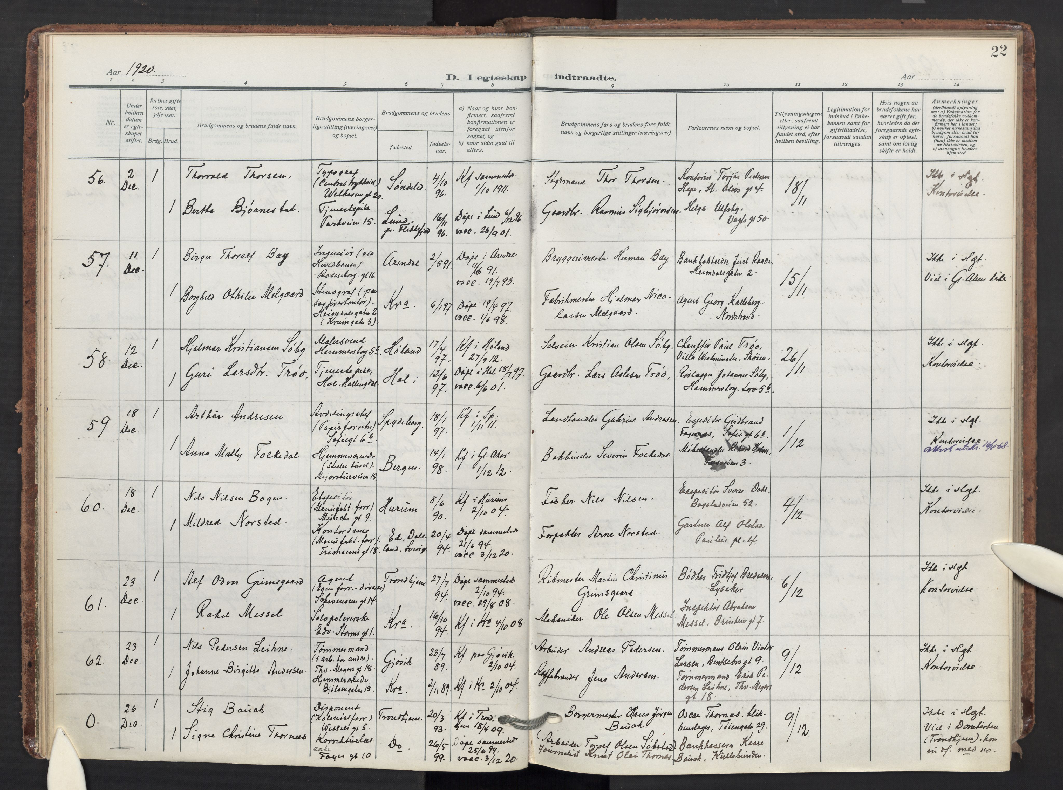 Markus prestekontor Kirkebøker, AV/SAO-A-10830/F/L0003: Ministerialbok nr. 3, 1917-1942, s. 22