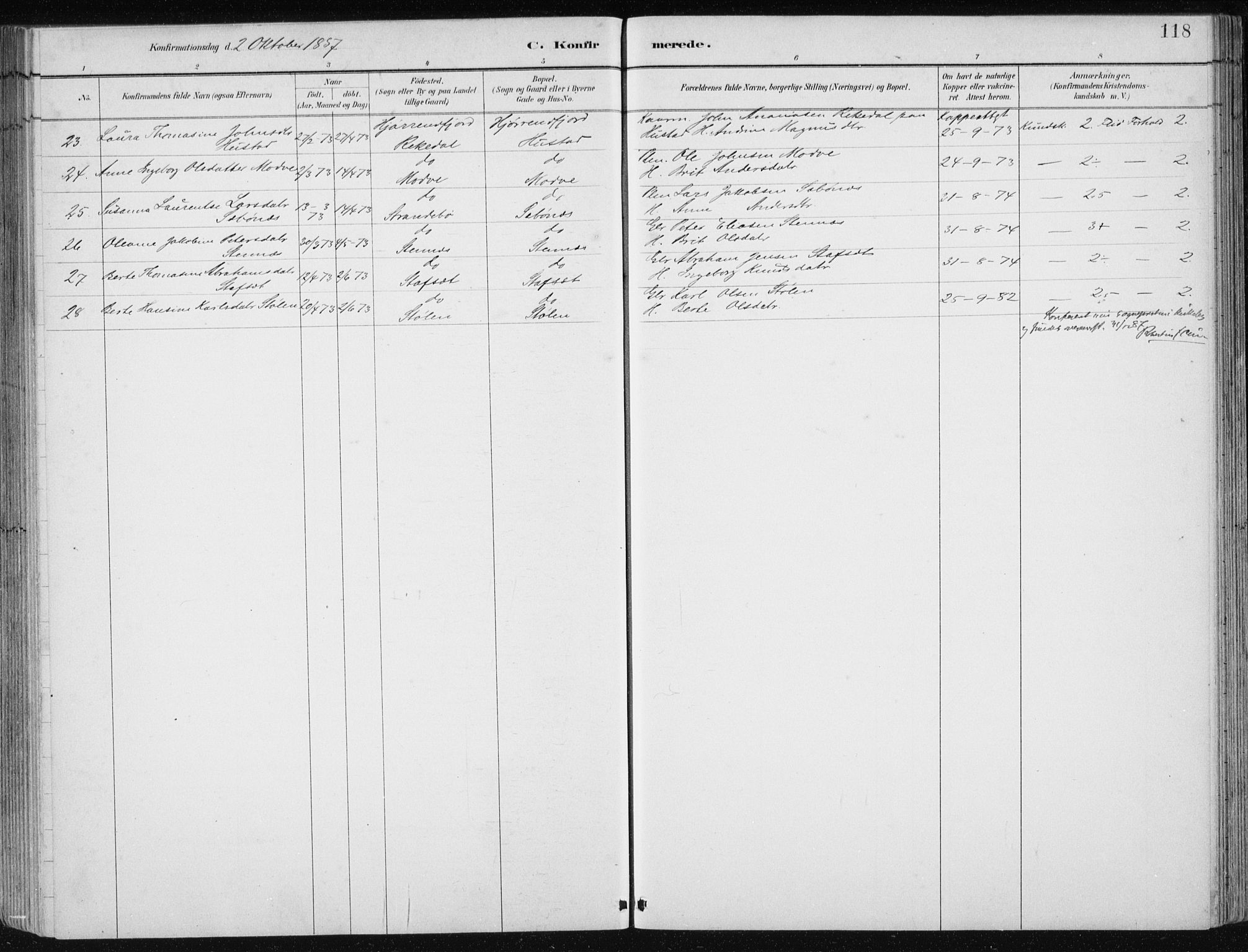 Ministerialprotokoller, klokkerbøker og fødselsregistre - Møre og Romsdal, AV/SAT-A-1454/515/L0215: Klokkerbok nr. 515C02, 1884-1906, s. 118