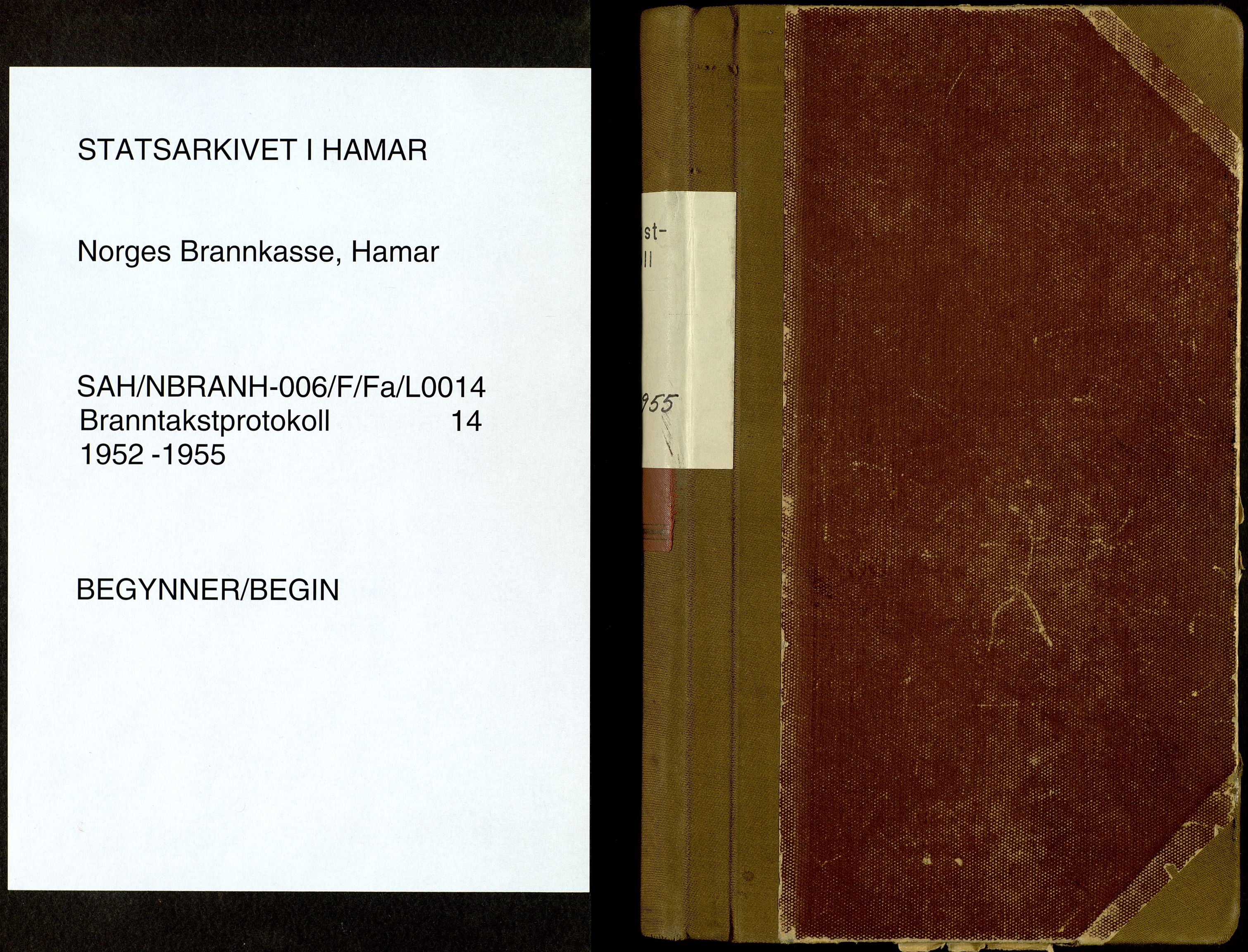 Norges Brannkasse, Hamar, AV/SAH-NBRANH-006/F/Fa/L0014: Branntakstprotokoll, 1952-1955