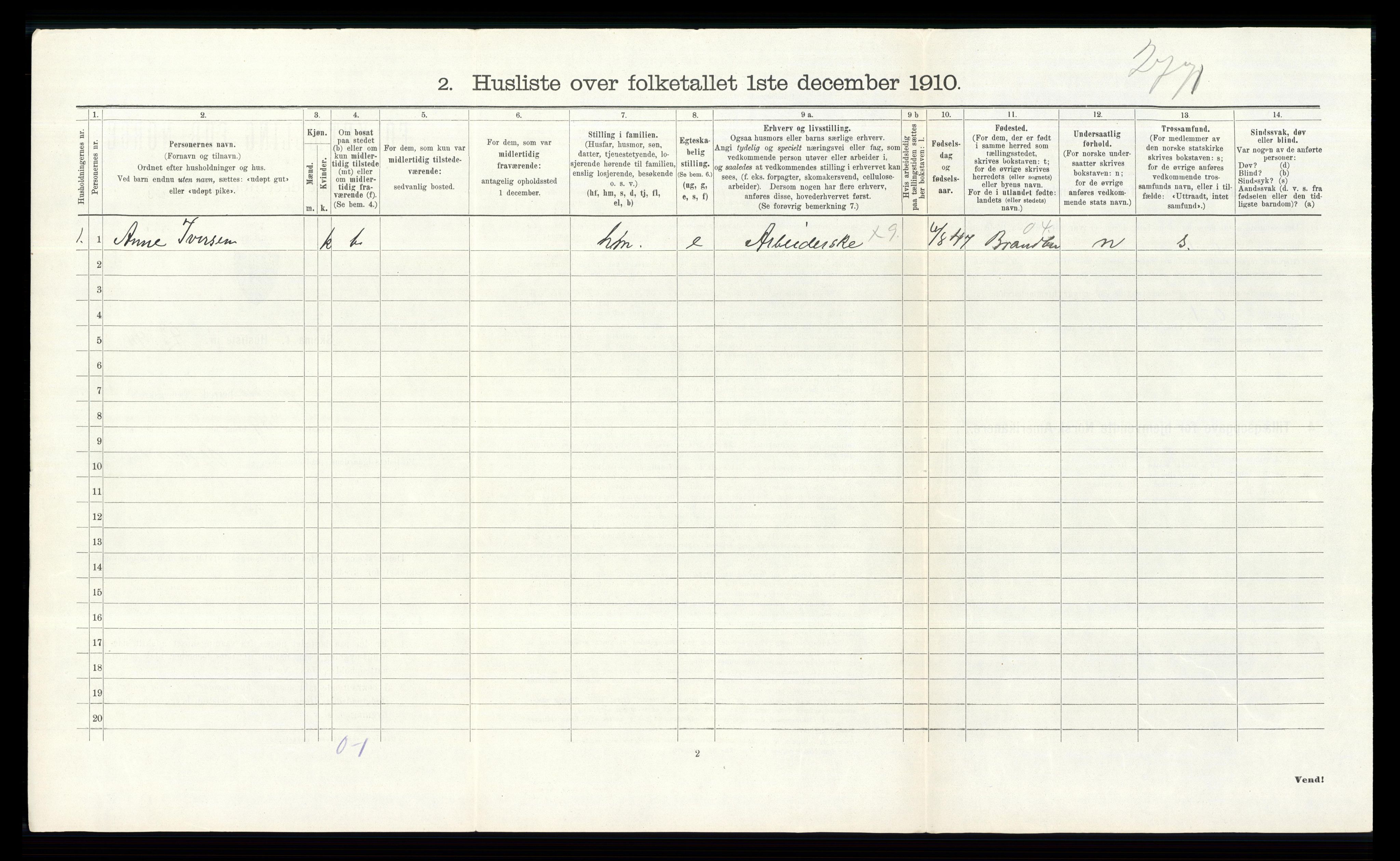 RA, Folketelling 1910 for 0534 Gran herred, 1910, s. 742