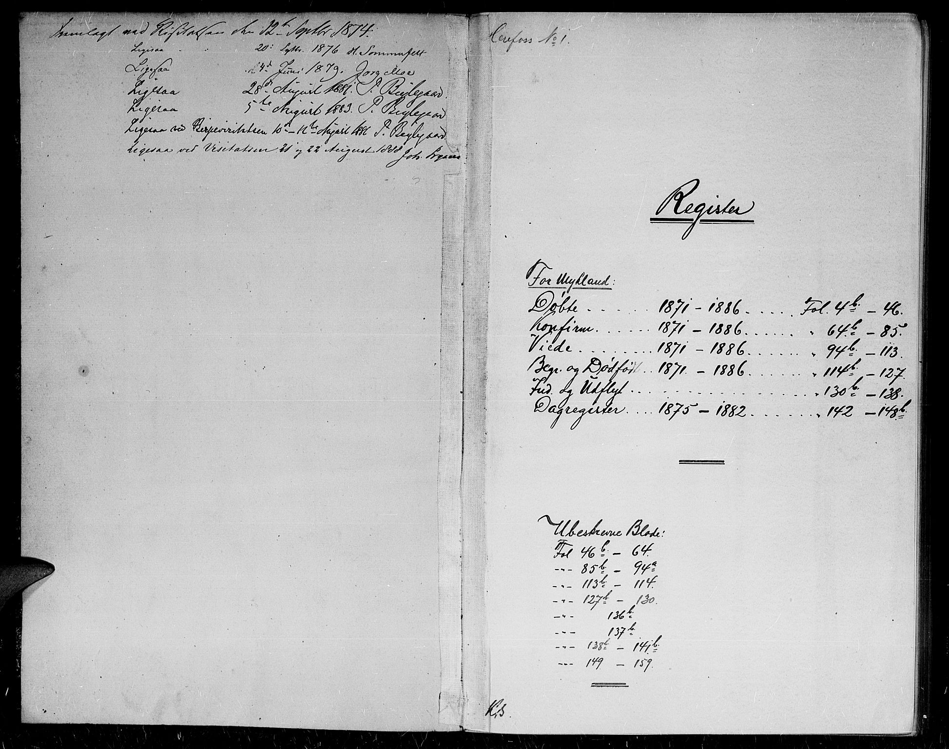 Herefoss sokneprestkontor, SAK/1111-0019/F/Fa/Fac/L0001: Ministerialbok nr. A 1, 1871-1886