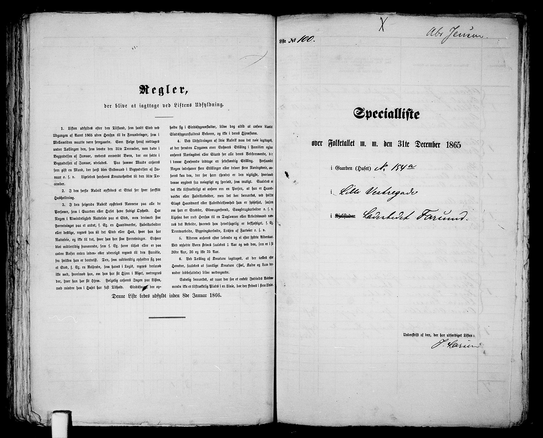 RA, Folketelling 1865 for 1003B Vanse prestegjeld, Farsund ladested, 1865, s. 206