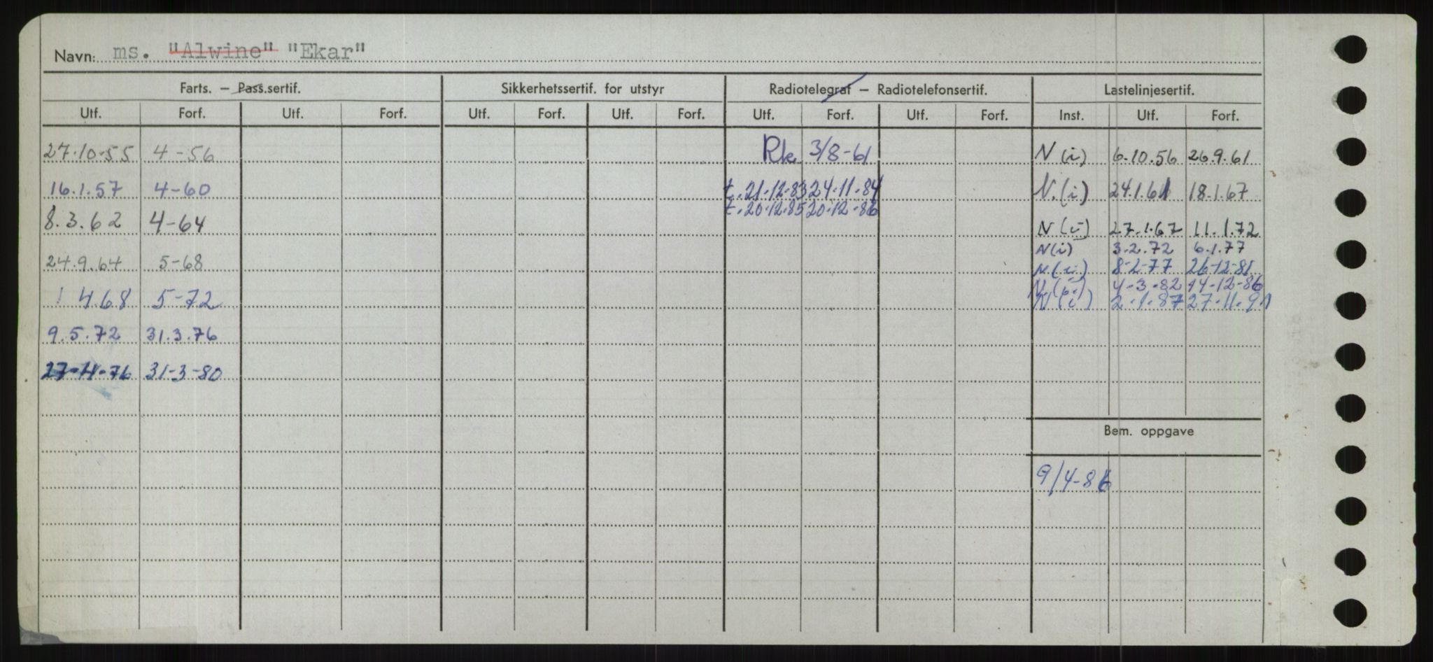 Sjøfartsdirektoratet med forløpere, Skipsmålingen, RA/S-1627/H/Ha/L0002/0001: Fartøy, Eik-Hill / Fartøy, Eik-F, s. 36