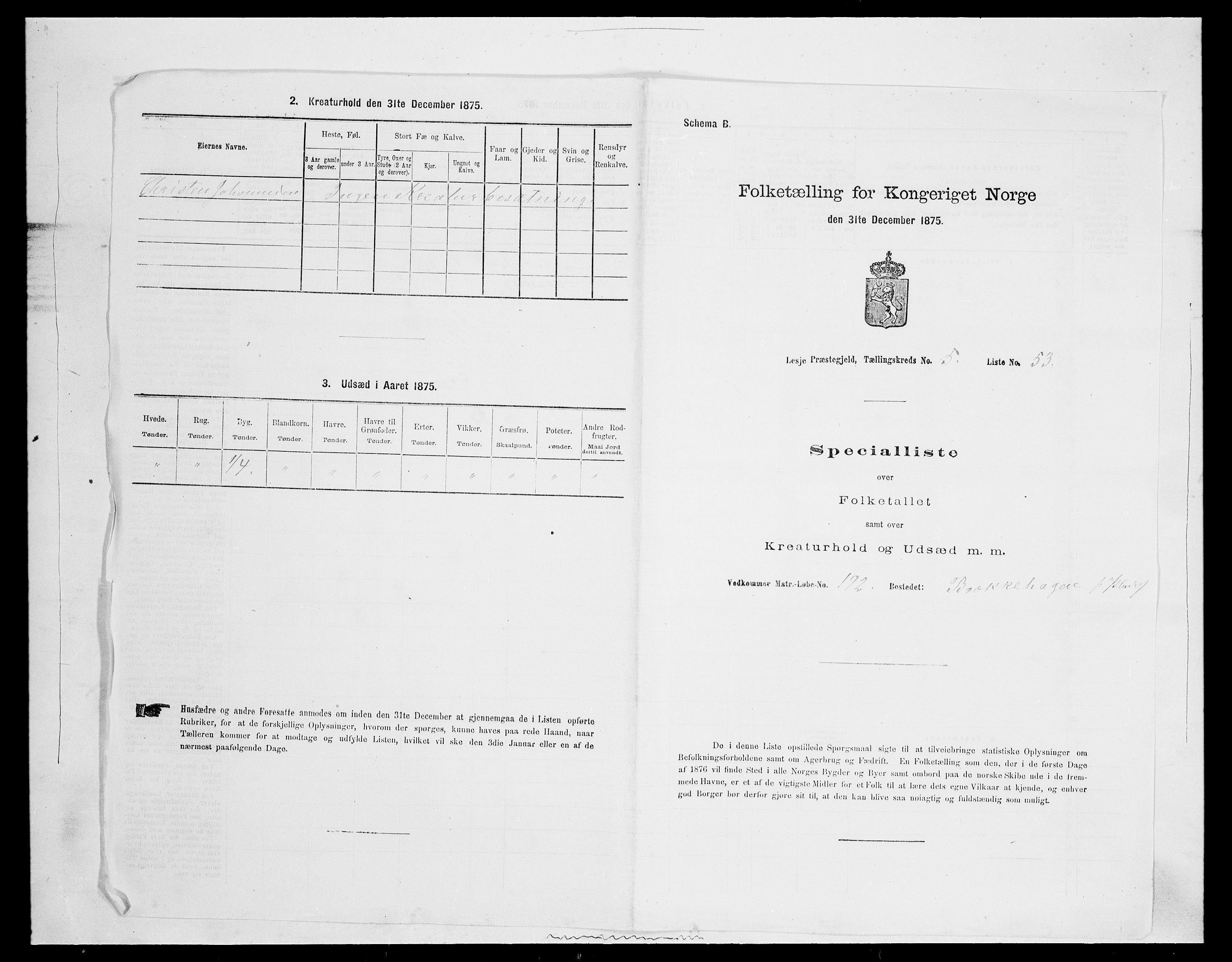 SAH, Folketelling 1875 for 0512P Lesja prestegjeld, 1875, s. 833