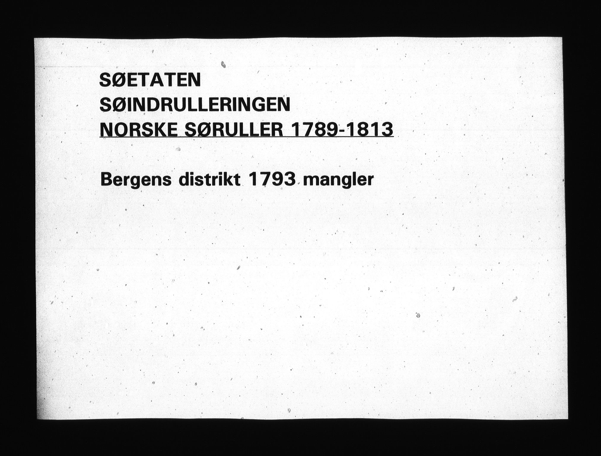 Sjøetaten, RA/EA-3110/F/L0218: Bergen distrikt, bind 1, 1794