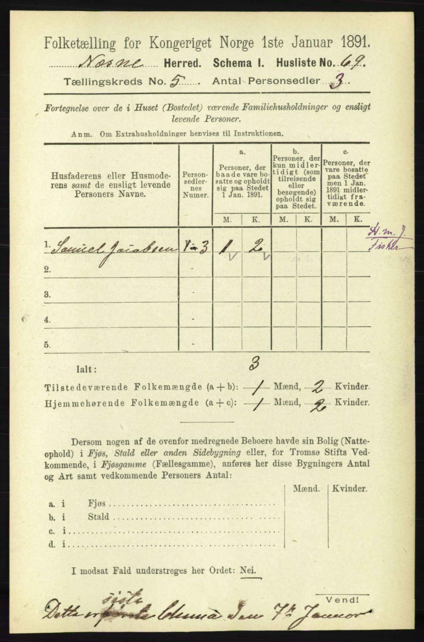 RA, Folketelling 1891 for 1828 Nesna herred, 1891, s. 2765