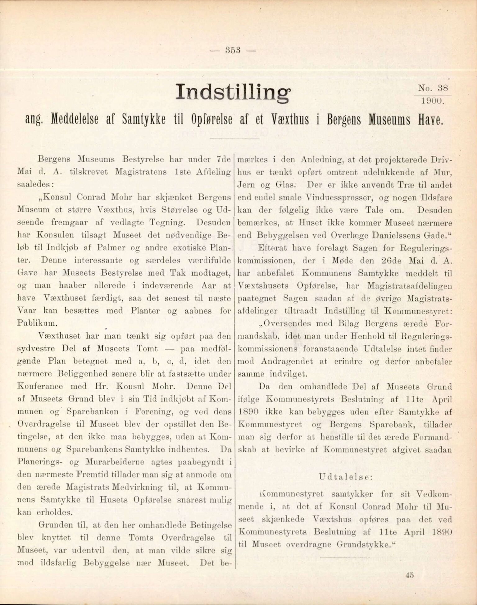 Bergen kommune. Formannskapet, BBA/A-0003/Ad/L0061: Bergens Kommuneforhandlinger, bind I, 1900