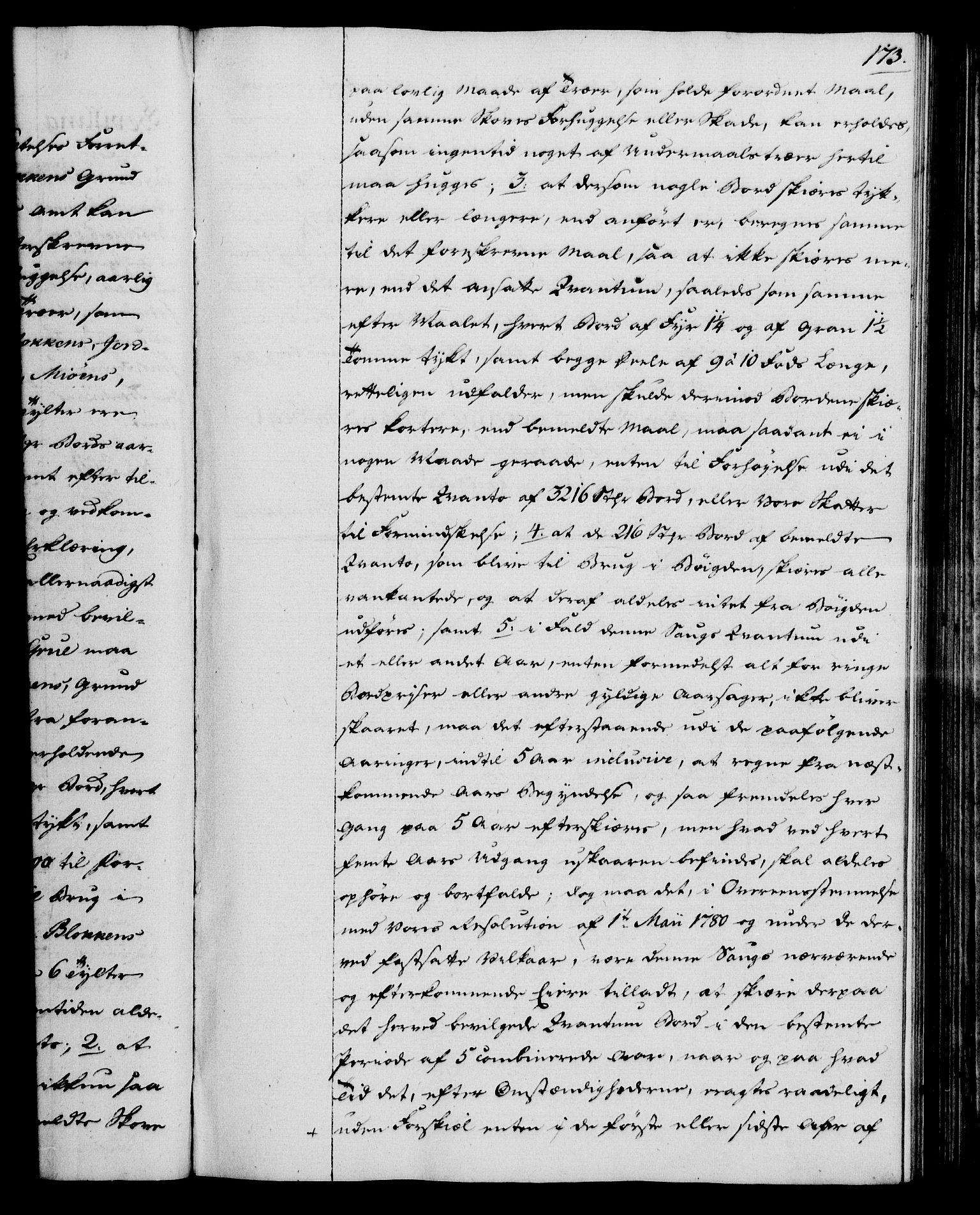Rentekammeret, Kammerkanselliet, RA/EA-3111/G/Gg/Gga/L0012: Norsk ekspedisjonsprotokoll med register (merket RK 53.12), 1781-1783, s. 173