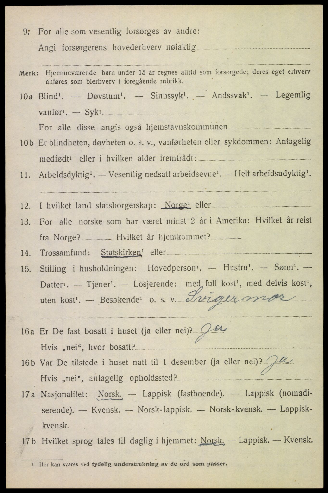 SAT, Folketelling 1920 for 1850 Tysfjord herred, 1920, s. 6826