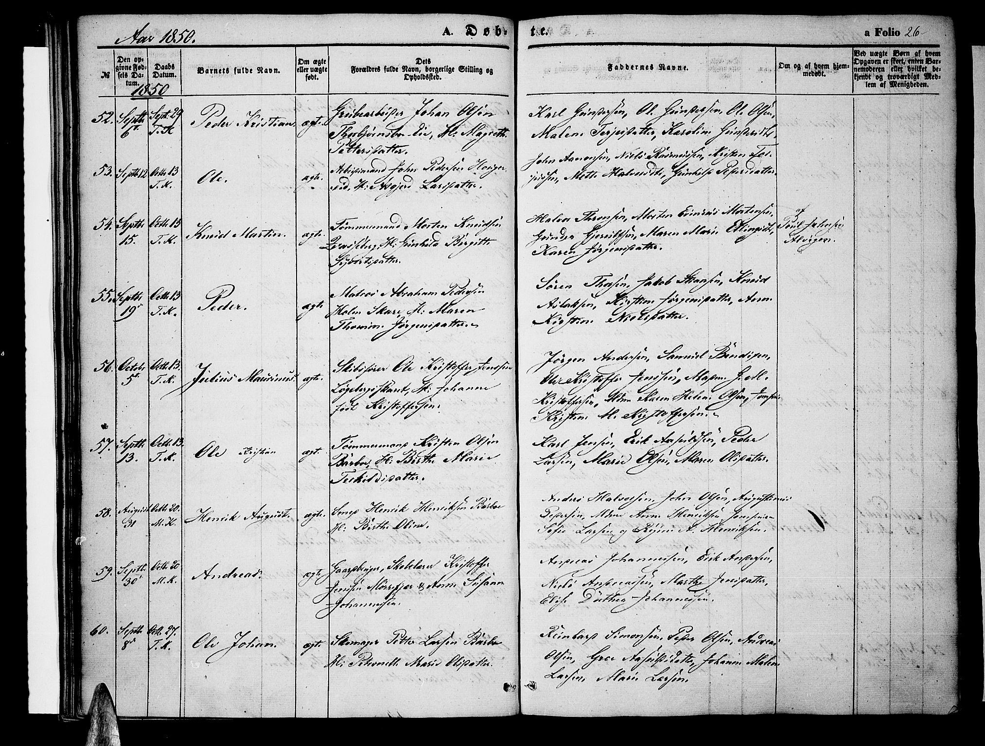 Tromøy sokneprestkontor, AV/SAK-1111-0041/F/Fa/L0005: Ministerialbok nr. A 5, 1847-1856, s. 26