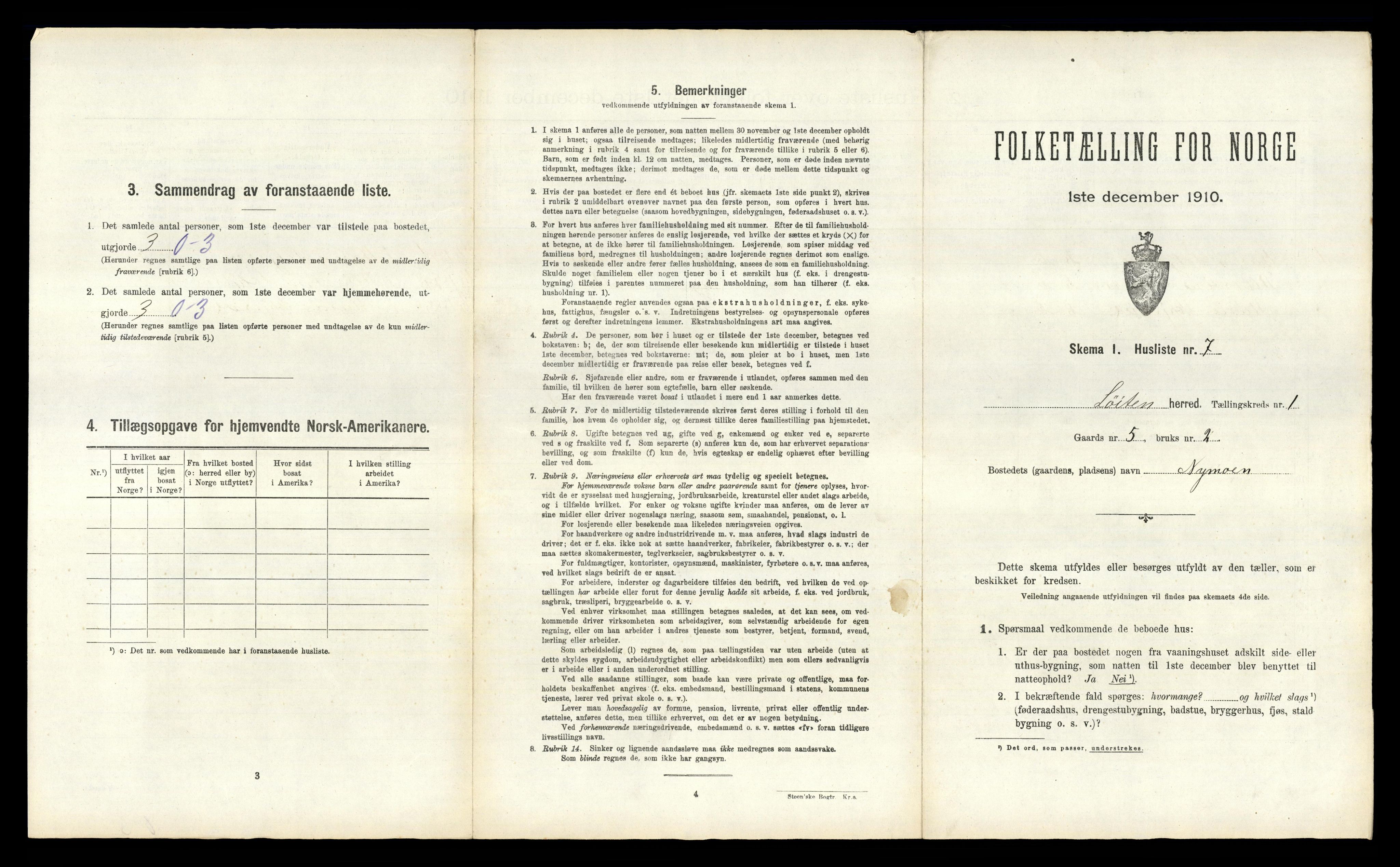 RA, Folketelling 1910 for 0415 Løten herred, 1910, s. 64