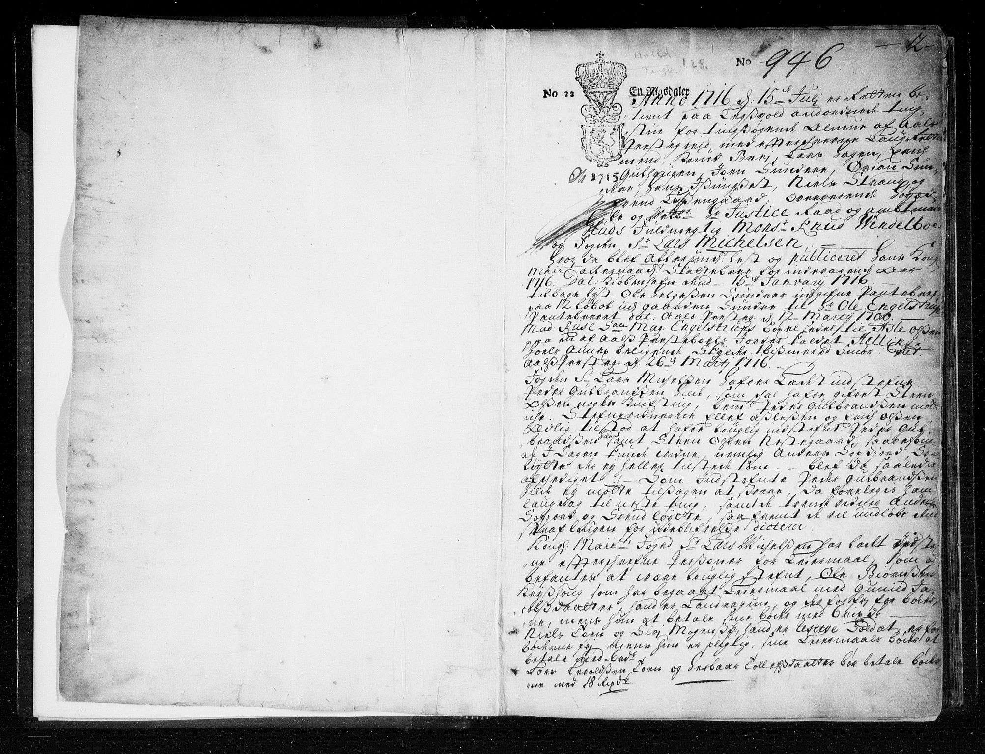 Ringerike og Hallingdal sorenskriveri, SAKO/A-81/F/Fa/Faa/L0028: Tingbok, 1716-1719, s. 2