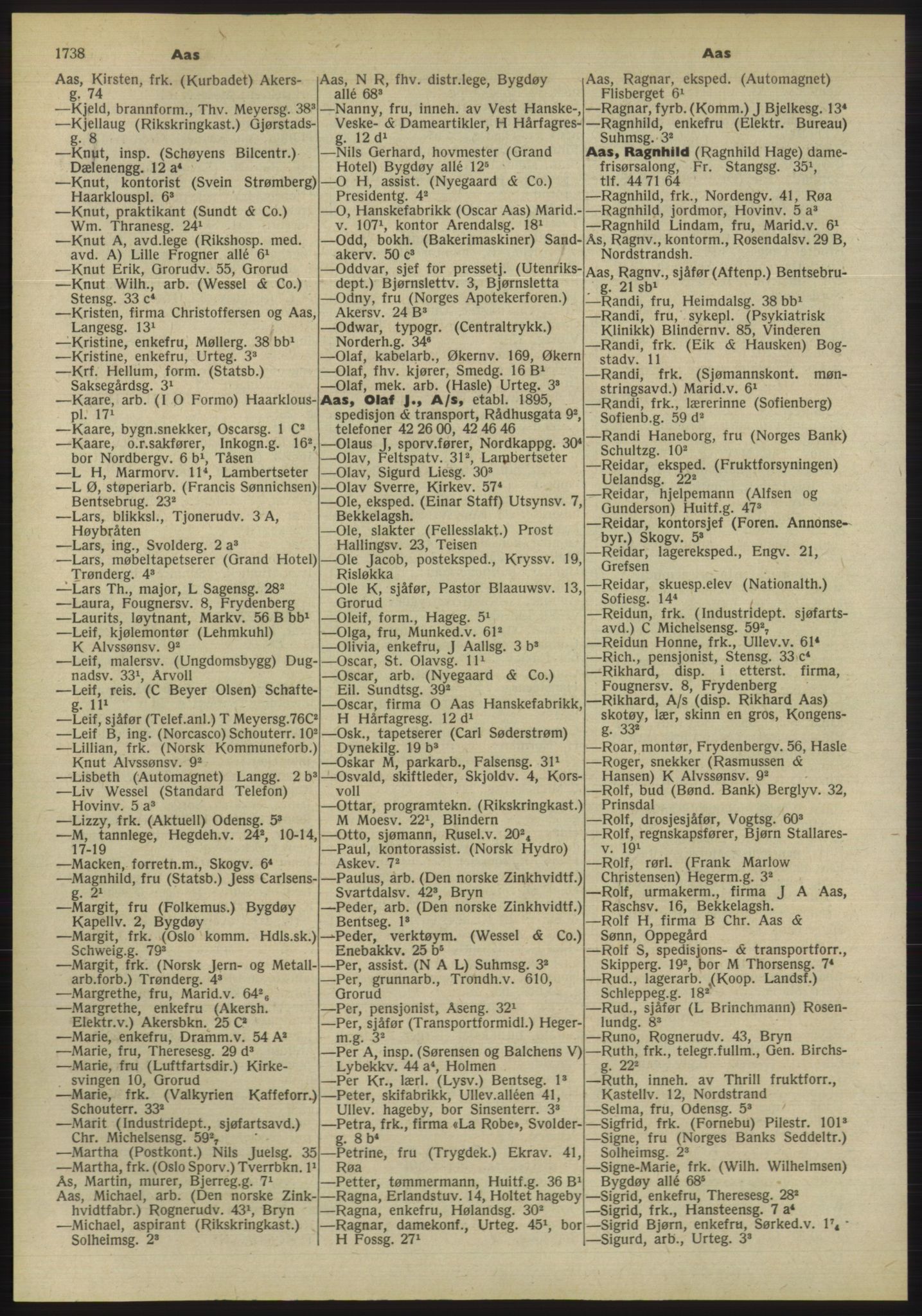 Kristiania/Oslo adressebok, PUBL/-, 1955, s. 1738