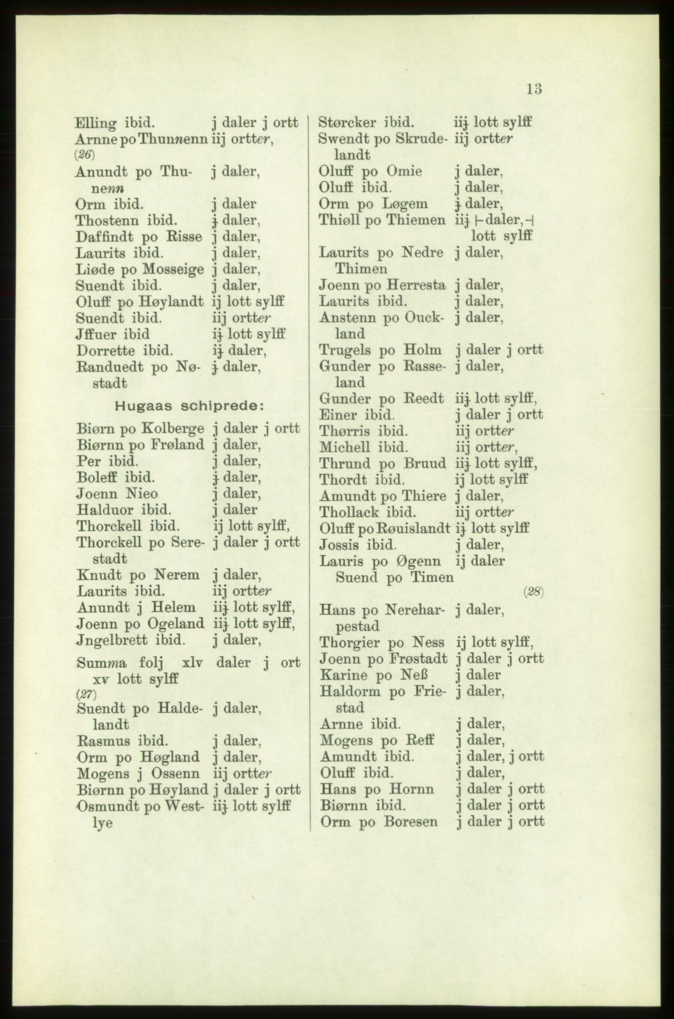 Publikasjoner utgitt av Arkivverket, PUBL/PUBL-001/C/0003: Bind 3: Skatten av Bergenhus len 1563, 1563, s. 13