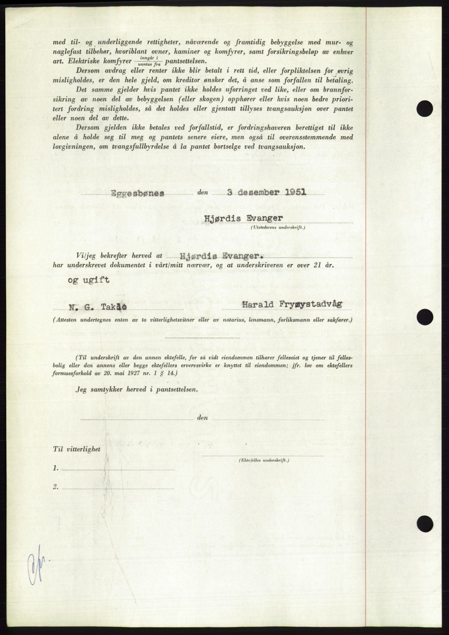 Søre Sunnmøre sorenskriveri, AV/SAT-A-4122/1/2/2C/L0120: Pantebok nr. 8B, 1951-1951, Dagboknr: 2400/1951