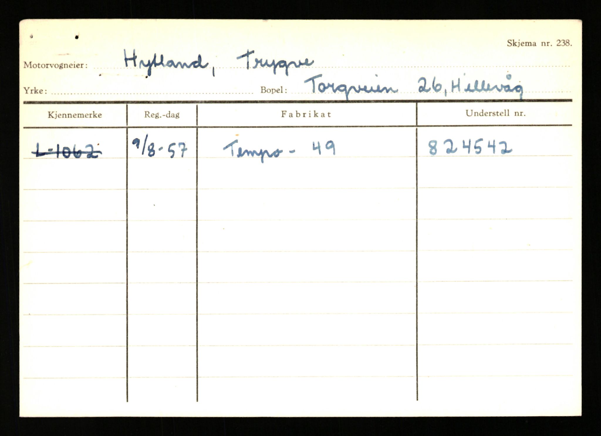 Stavanger trafikkstasjon, SAST/A-101942/0/H/L0016: Holmevik - Høyland, 1930-1971, s. 2091