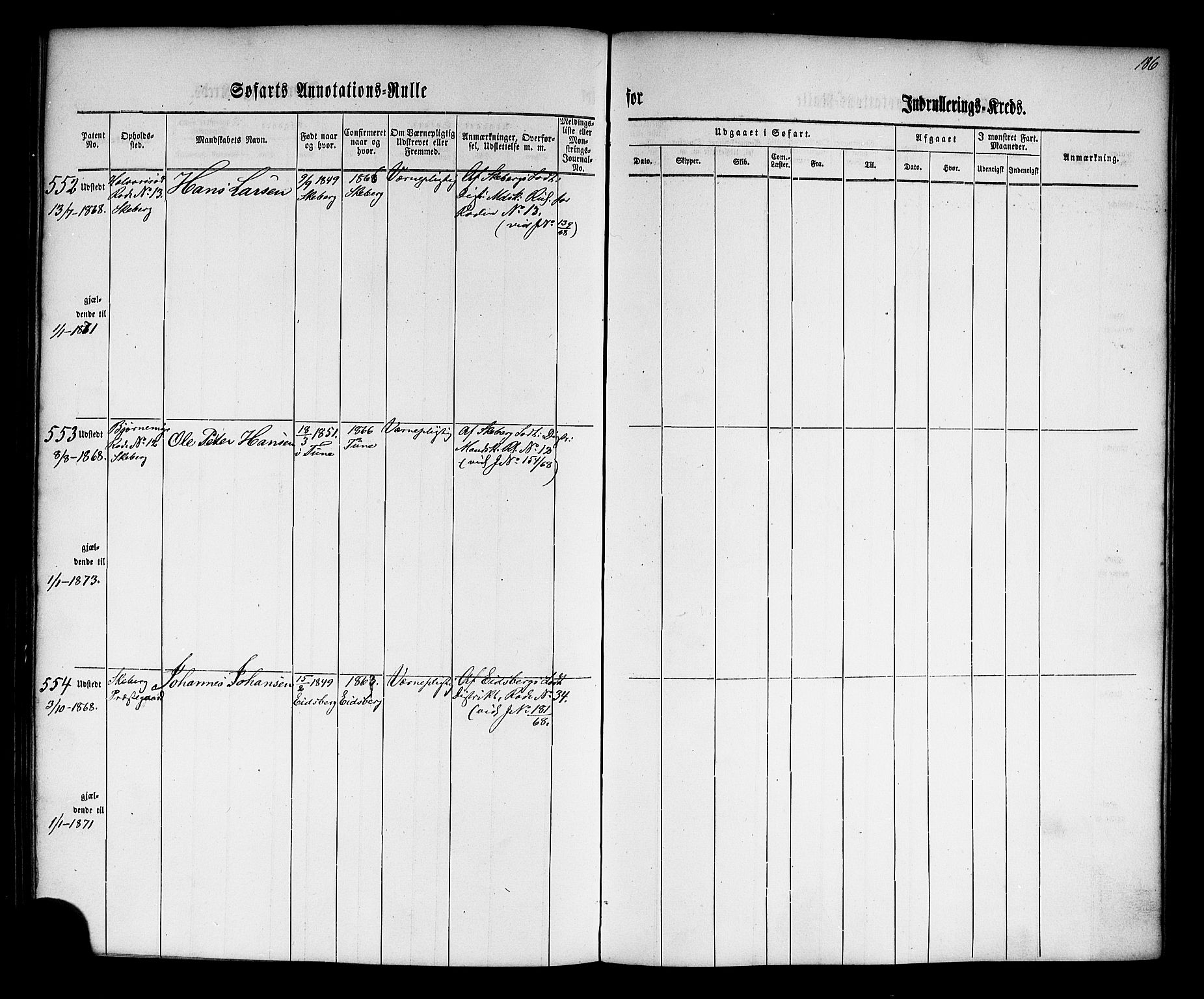 Halden mønstringskontor, AV/SAO-A-10569a/F/Fc/Fca/L0001: Annotasjonsrulle, 1860-1868, s. 170